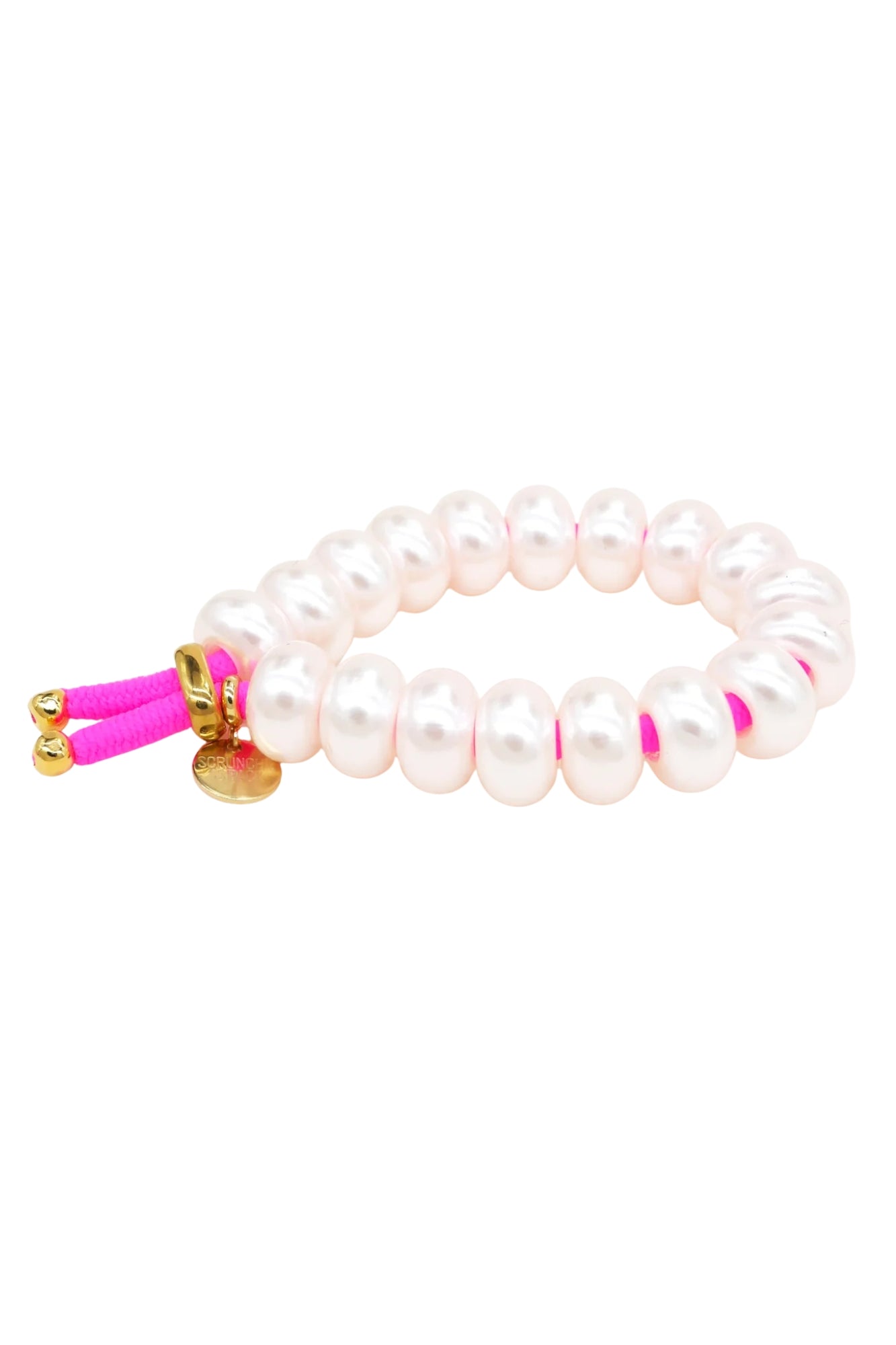 BICHOU PEARLY DONUTS NEON PINK HAIR TIE