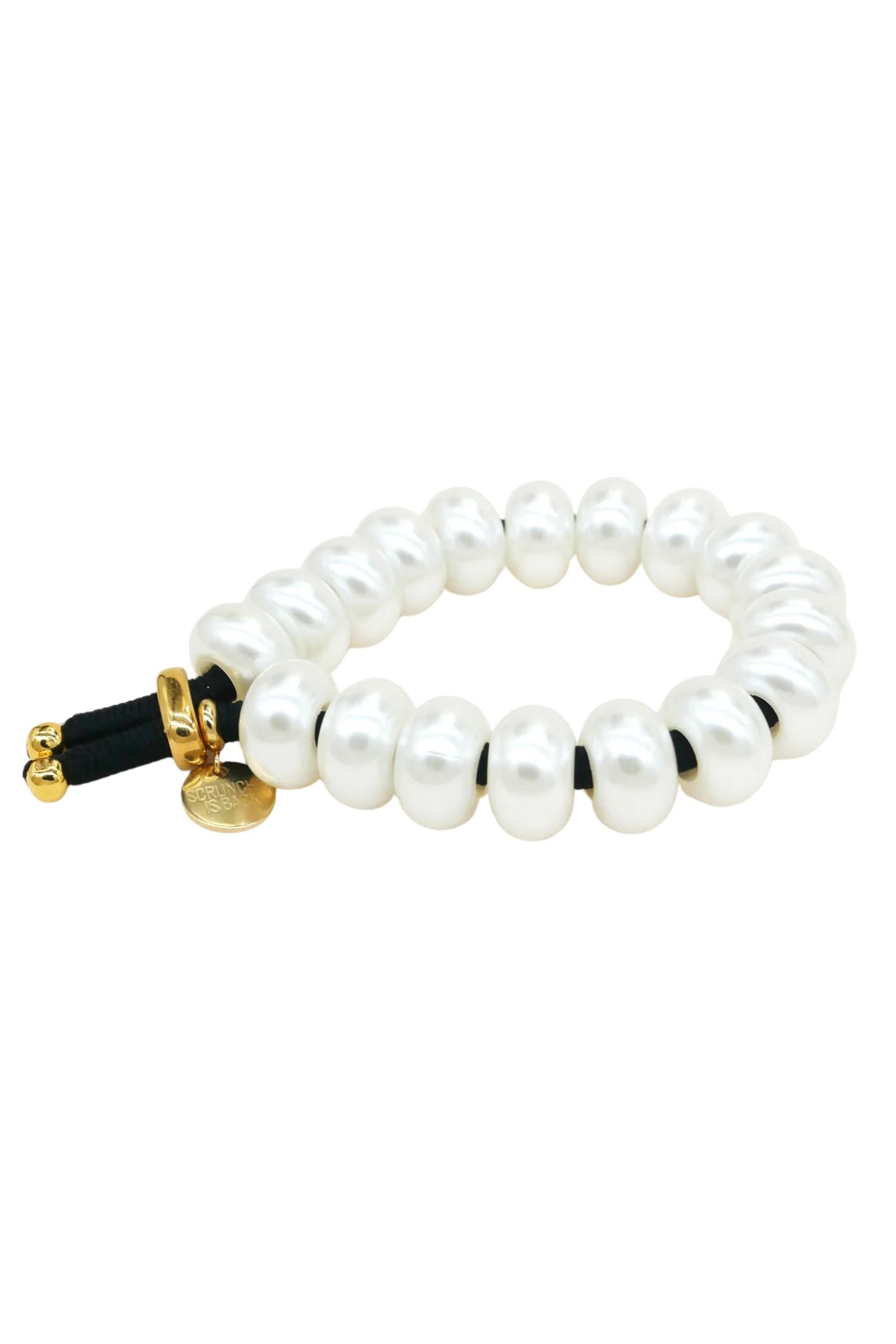 BICHOU PEARLY DONUTS BLACK HAIR TIE