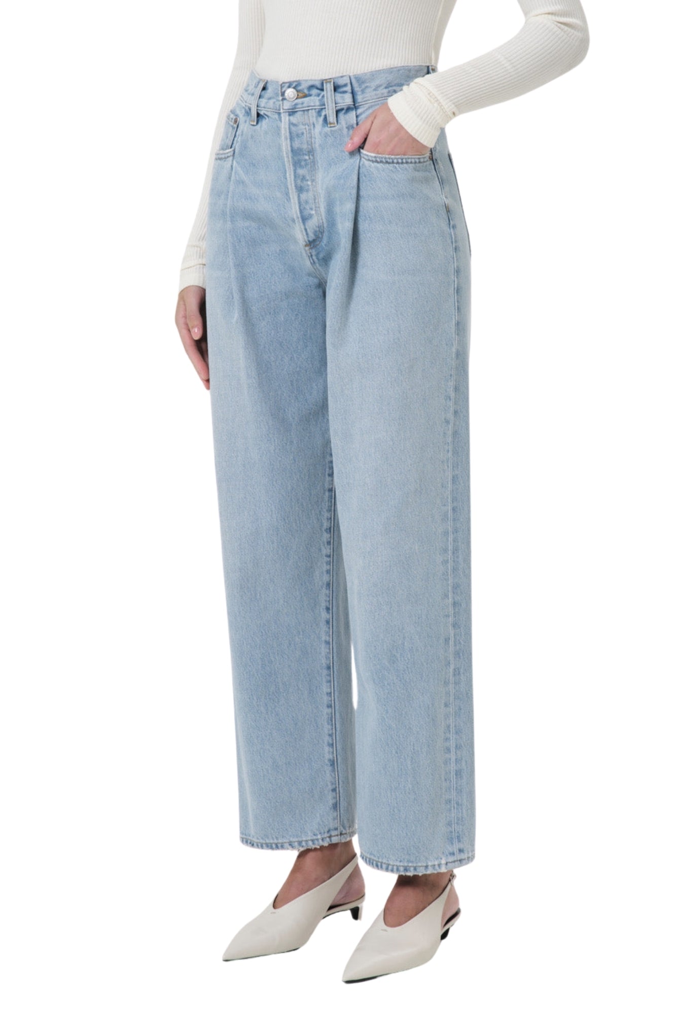 FOLD WAISTBAND JEAN IN SIDELINE
