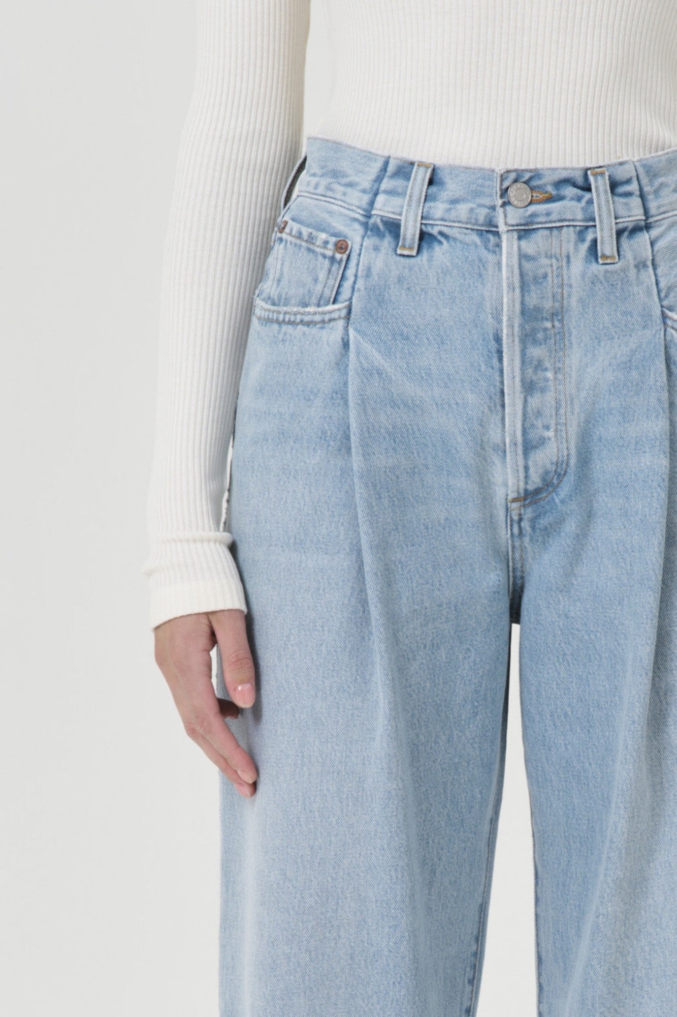 FOLD WAISTBAND JEAN IN SIDELINE