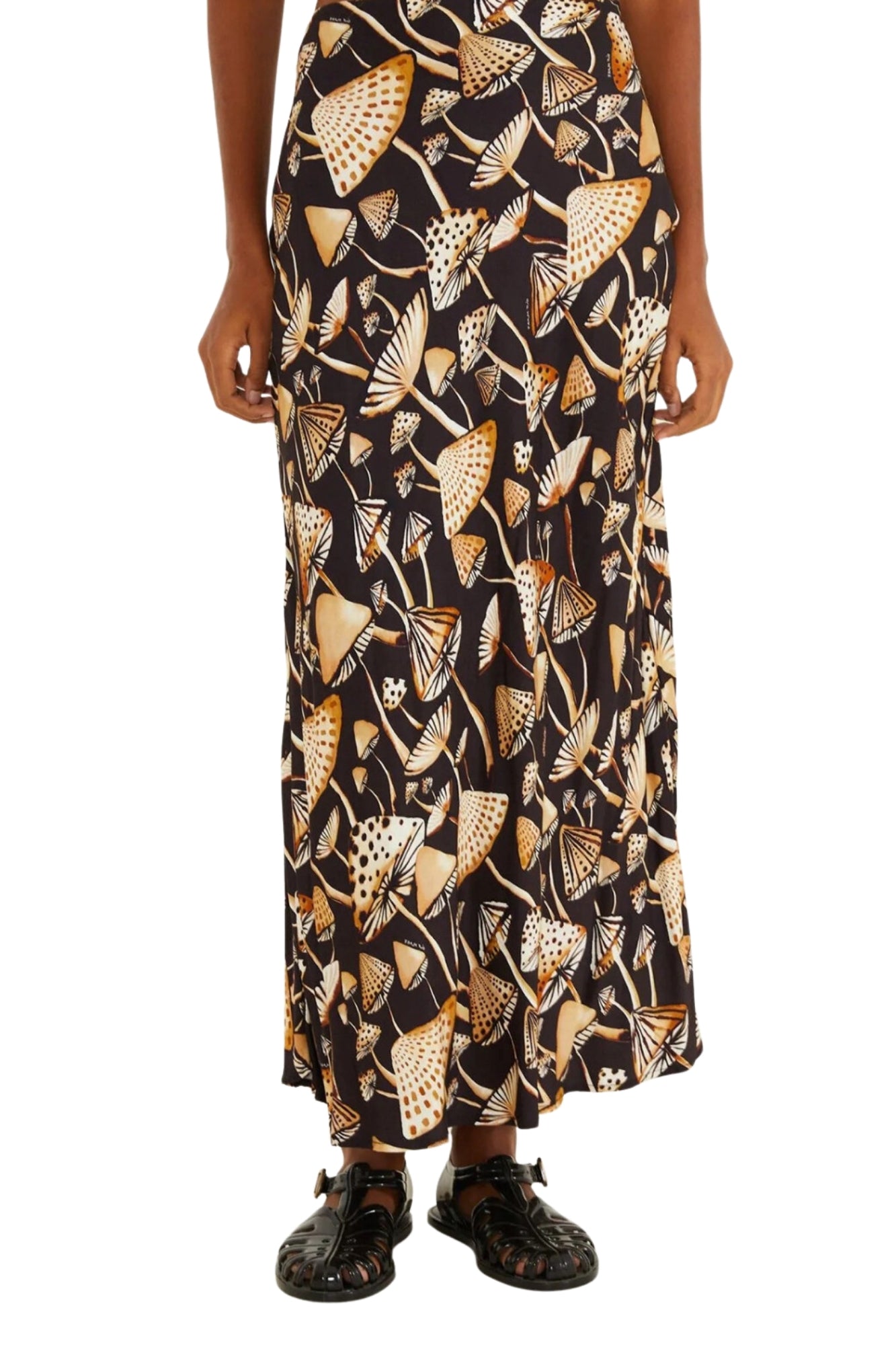 SAIA MARROM ROCHA SKIRT