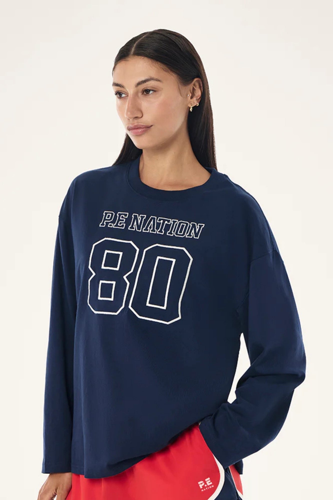 OVERSIZED LONG SLEEVE TEE IN DARK NAVY