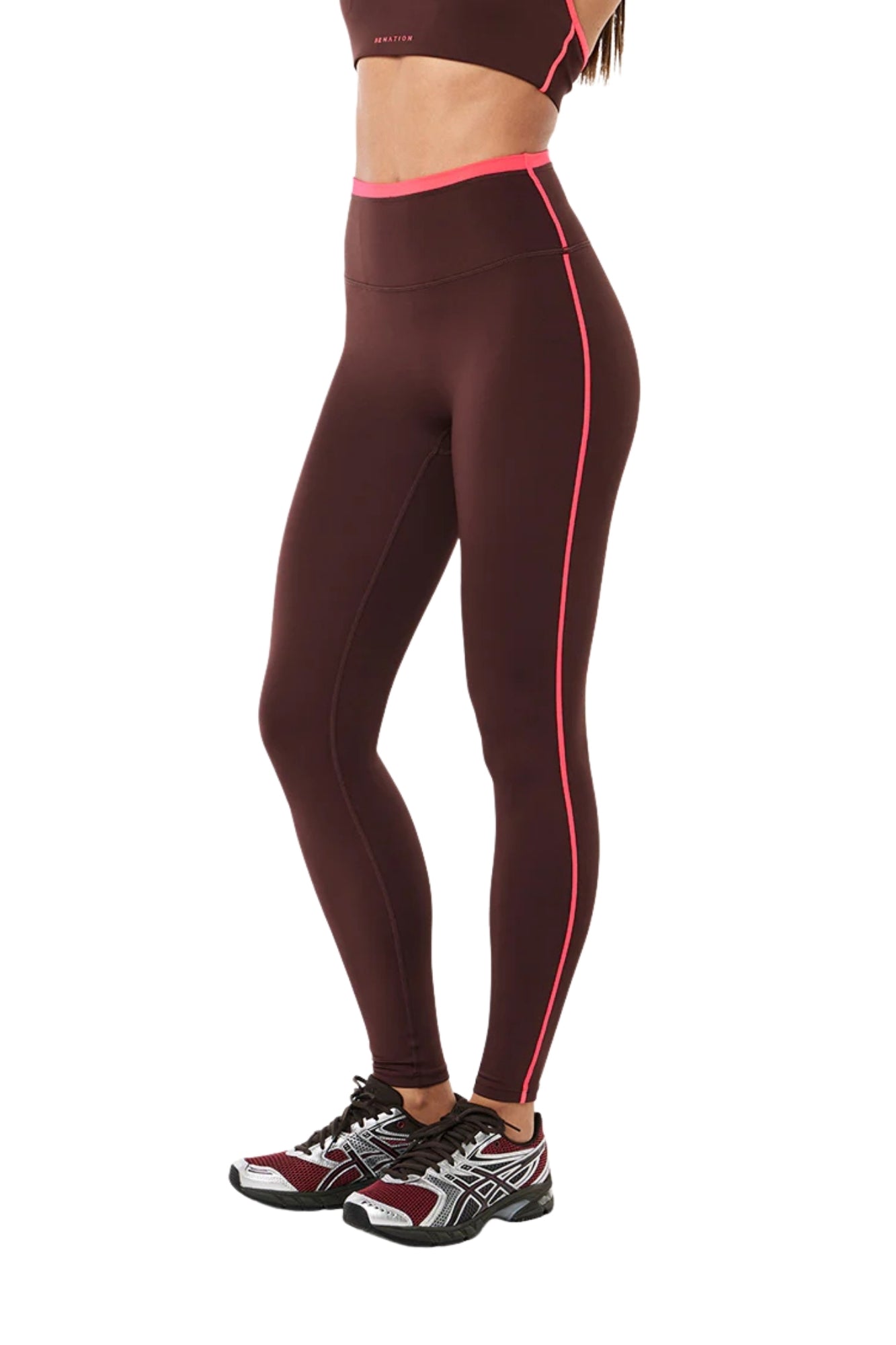 RADAR FULL LENGTH LEGGING IN MAHOGANY AND DIVA PINK