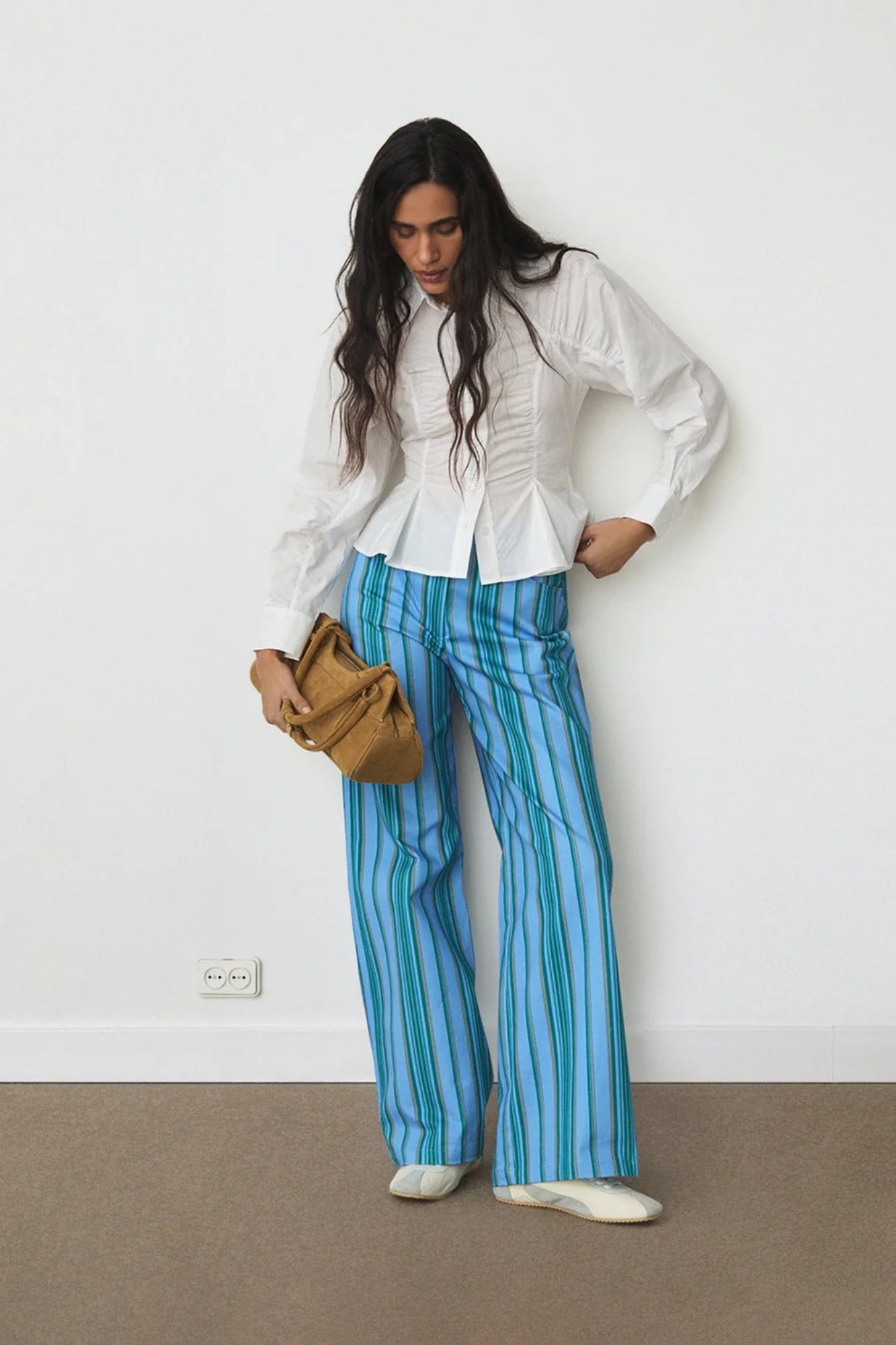 LEROY BLUE STRIPED TWILL PANTS