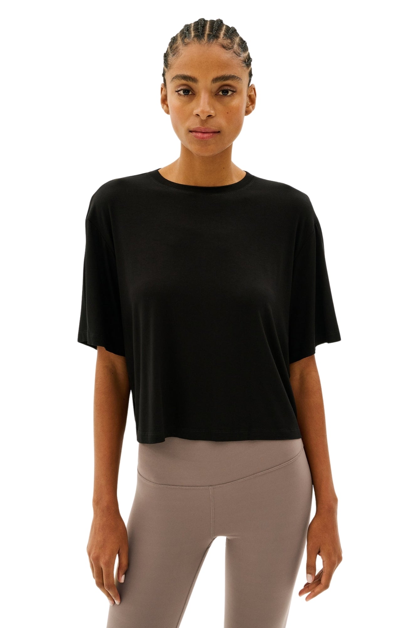 DJUNA OVERSIZED BLACK JERSEY TEE