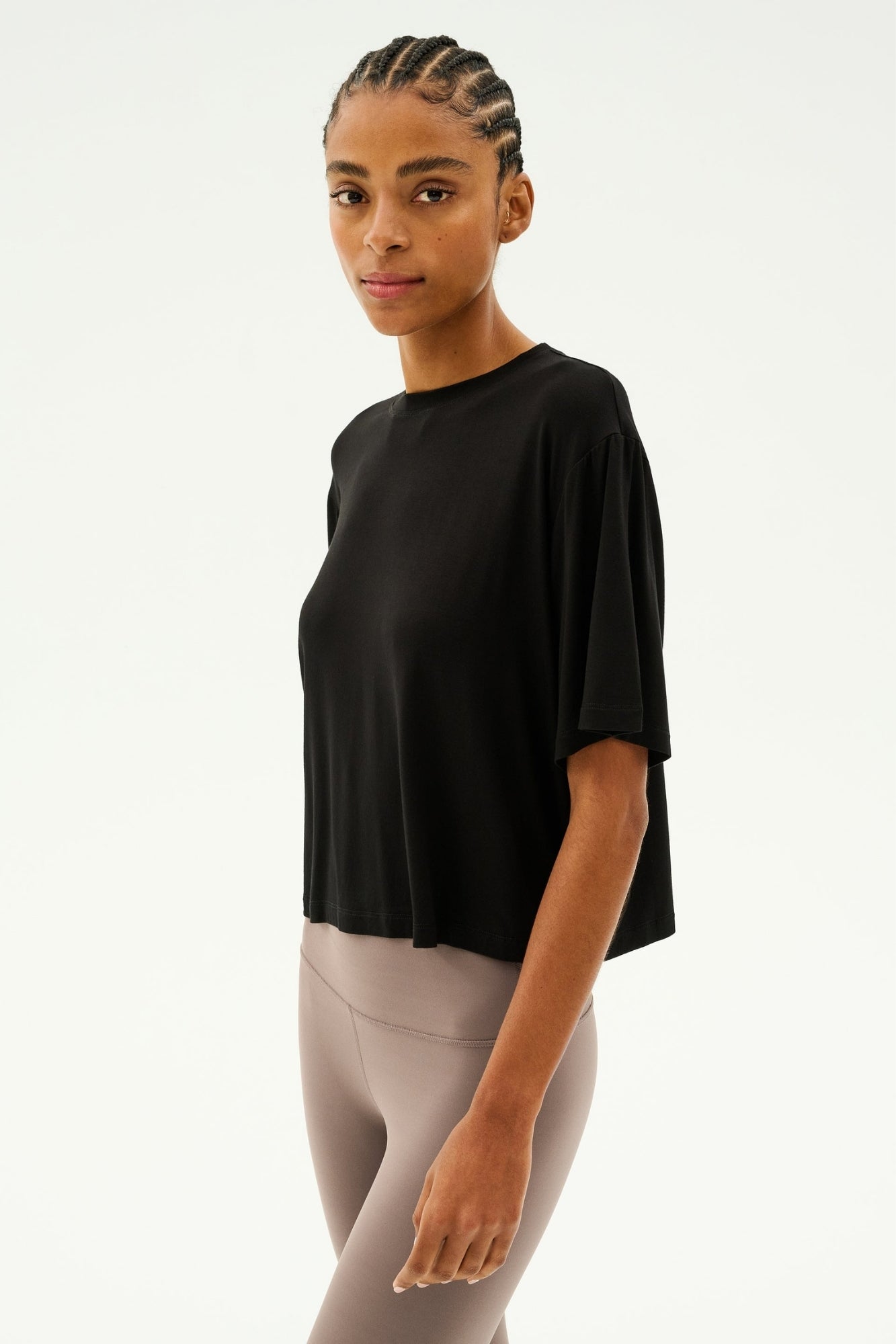 DJUNA OVERSIZED BLACK JERSEY TEE