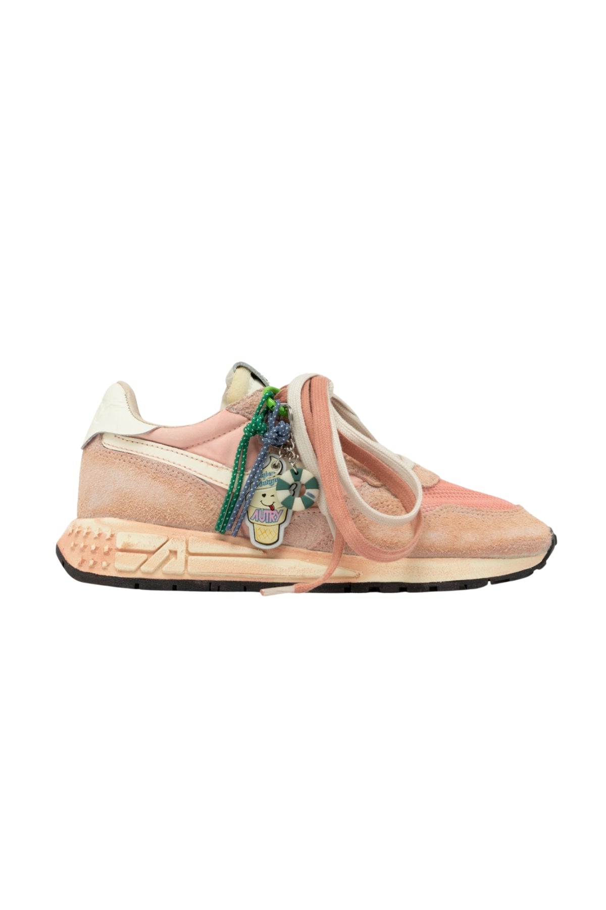 REELWIND SUPER VINTAGE SNEAKERS IN WHITE AND PINK SUEDE AND NYLON