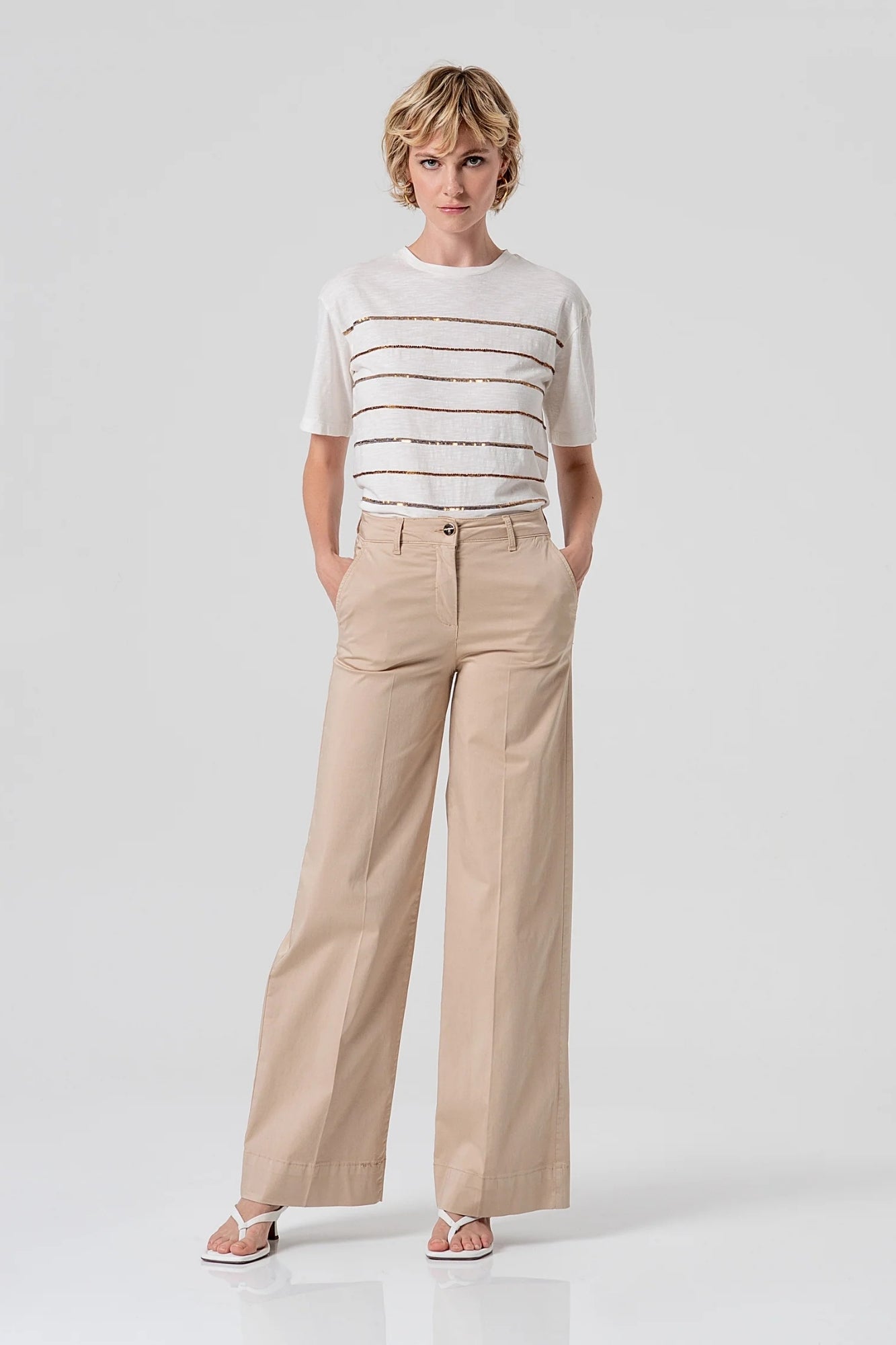 PALAZZO PANT FLARE IN BEIGE