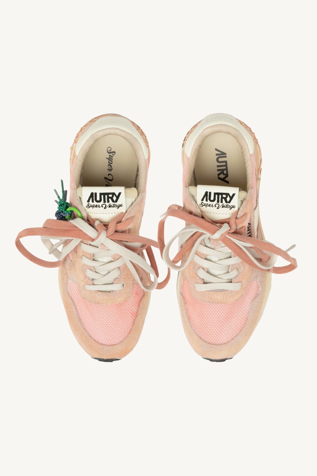 REELWIND SUPER VINTAGE SNEAKERS IN WHITE AND PINK SUEDE AND NYLON