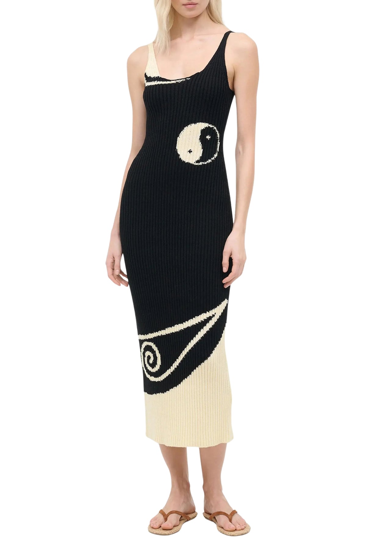 LETA DRESS IN BLACK AND IVORY