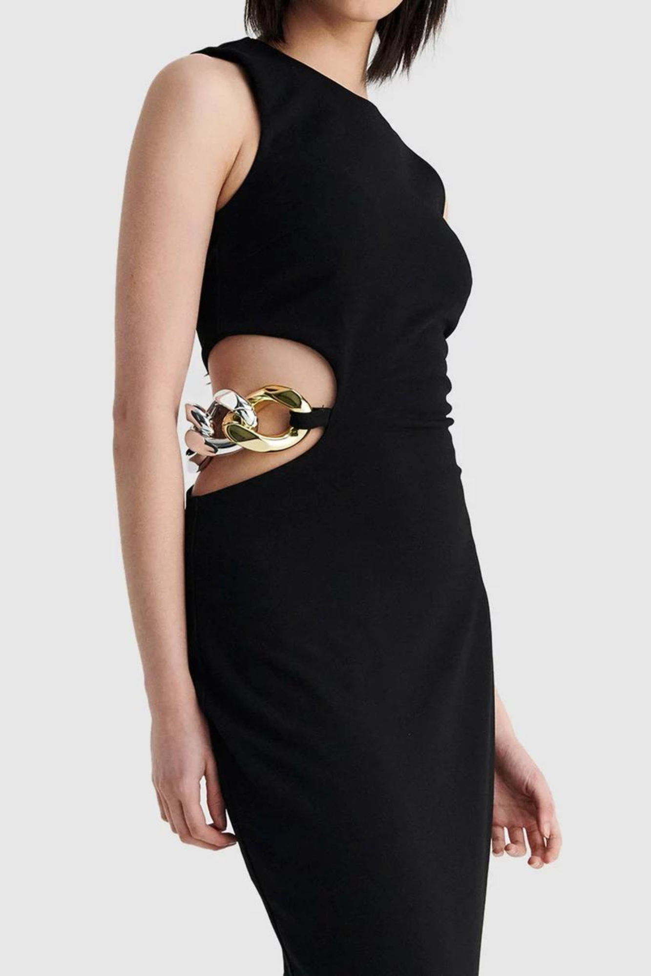 STELLA CHAIN BLACK COLUMN DRESS