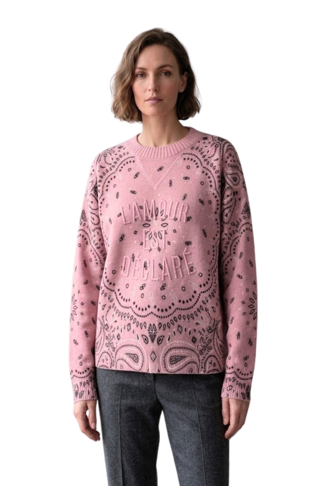 ROUTE 66 SWEATER IN PINK