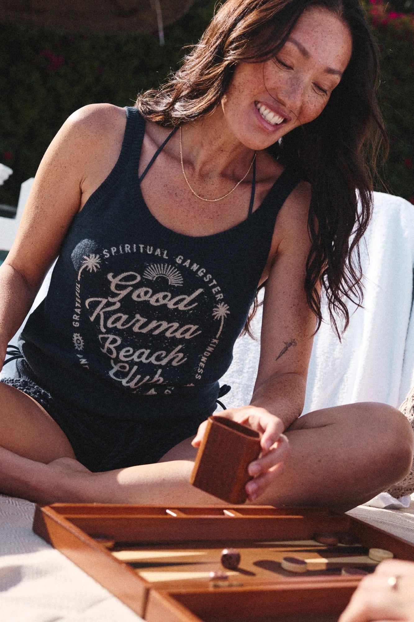BEACH CLUB SUTRA TANK IN INDIGO