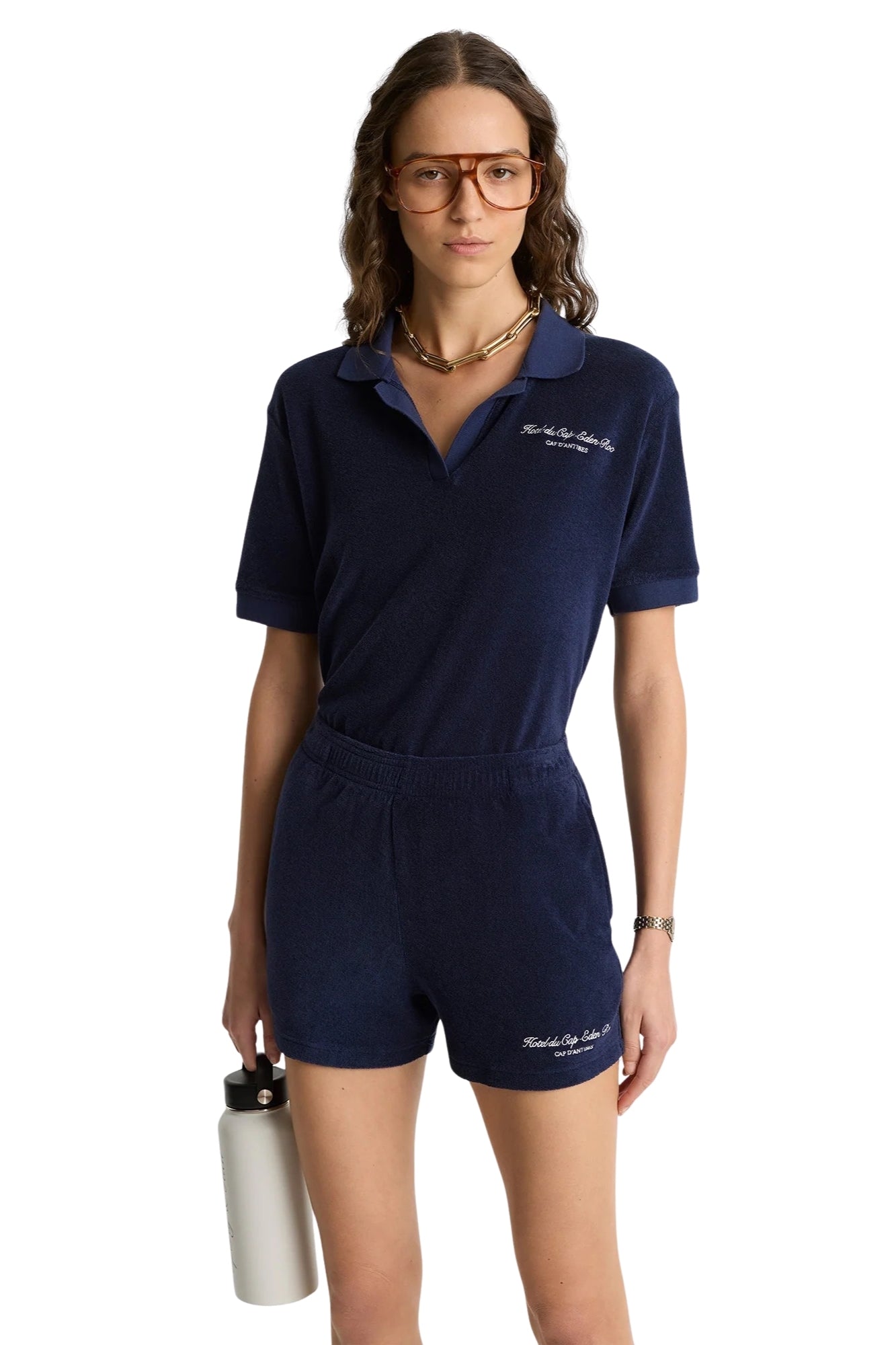 EDEN SCRIP DARK NAVY TERRY SHORT