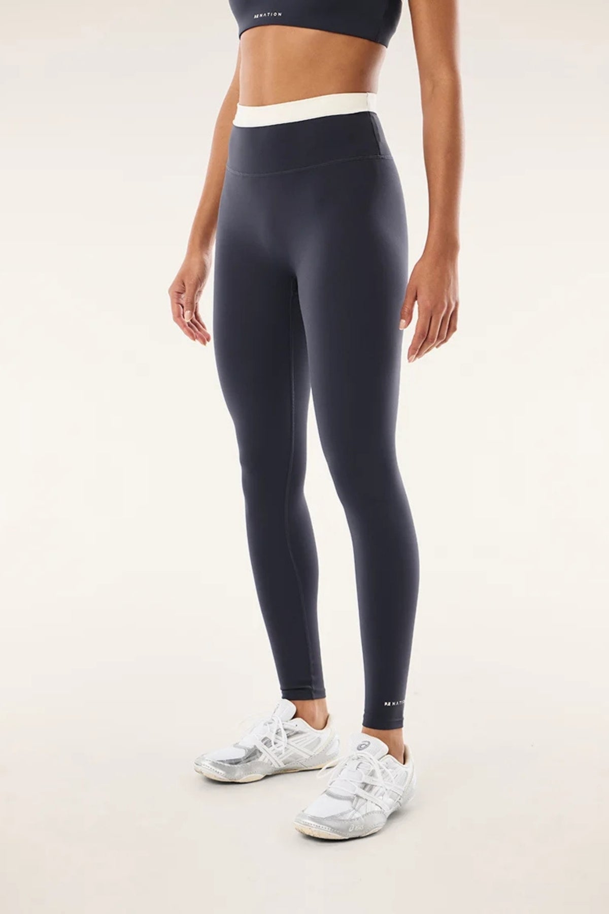 REFLECT FULL LENGT LEGGING IN MARINE BLUE AND BLACK