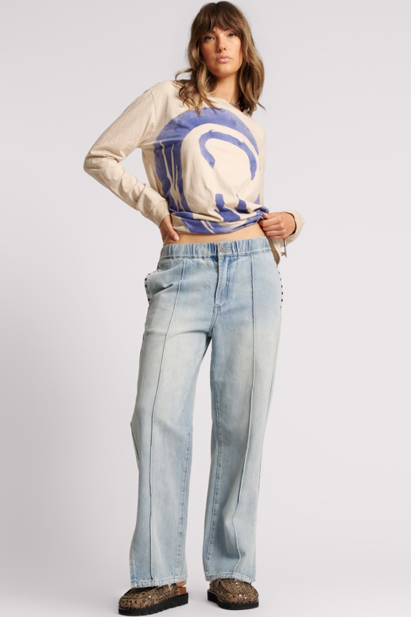 SALTY DOG GHOST RIDERS WIDE LEG JEANS