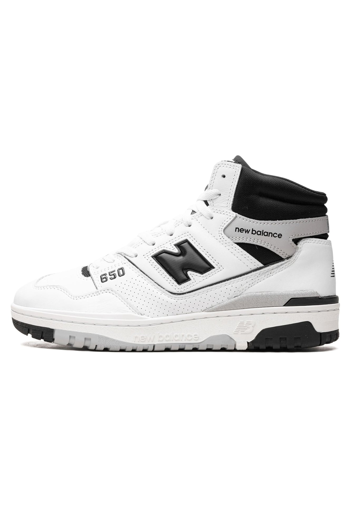 650 PERFORATED LEATHER AND MESH HIGH TOP SNEAKERS