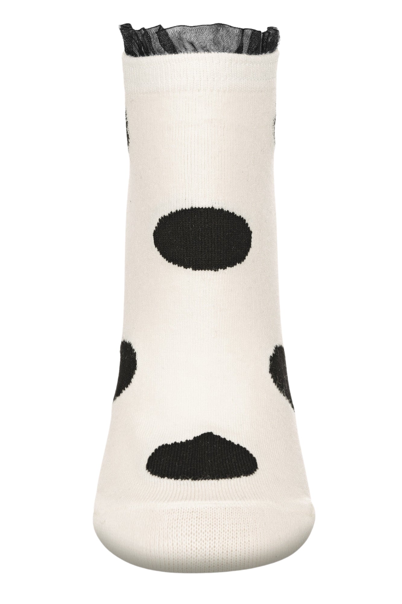 RUFFLE POLKA DOT IVORY LOWCUT