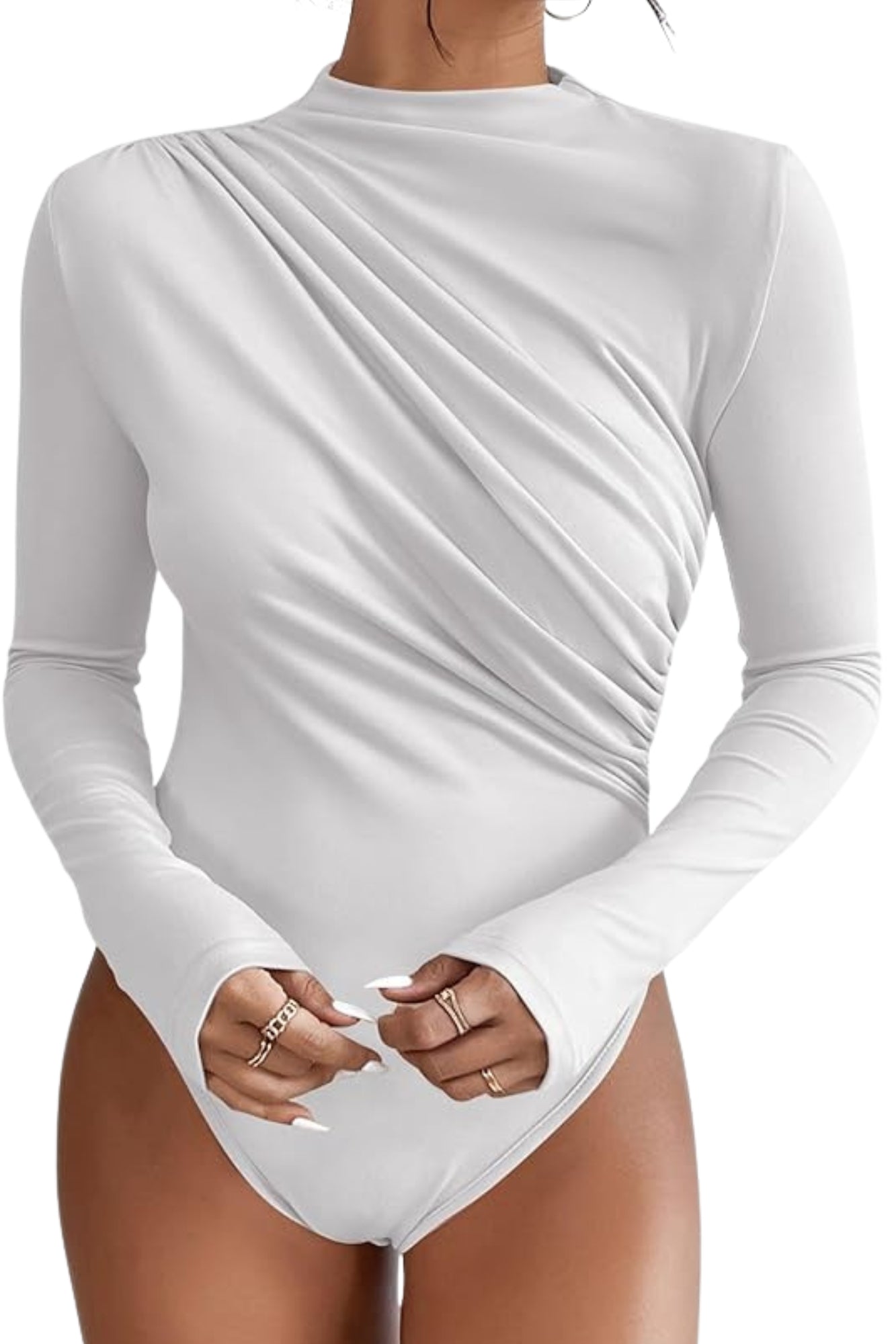 RUCHED HIGH NECK BODY