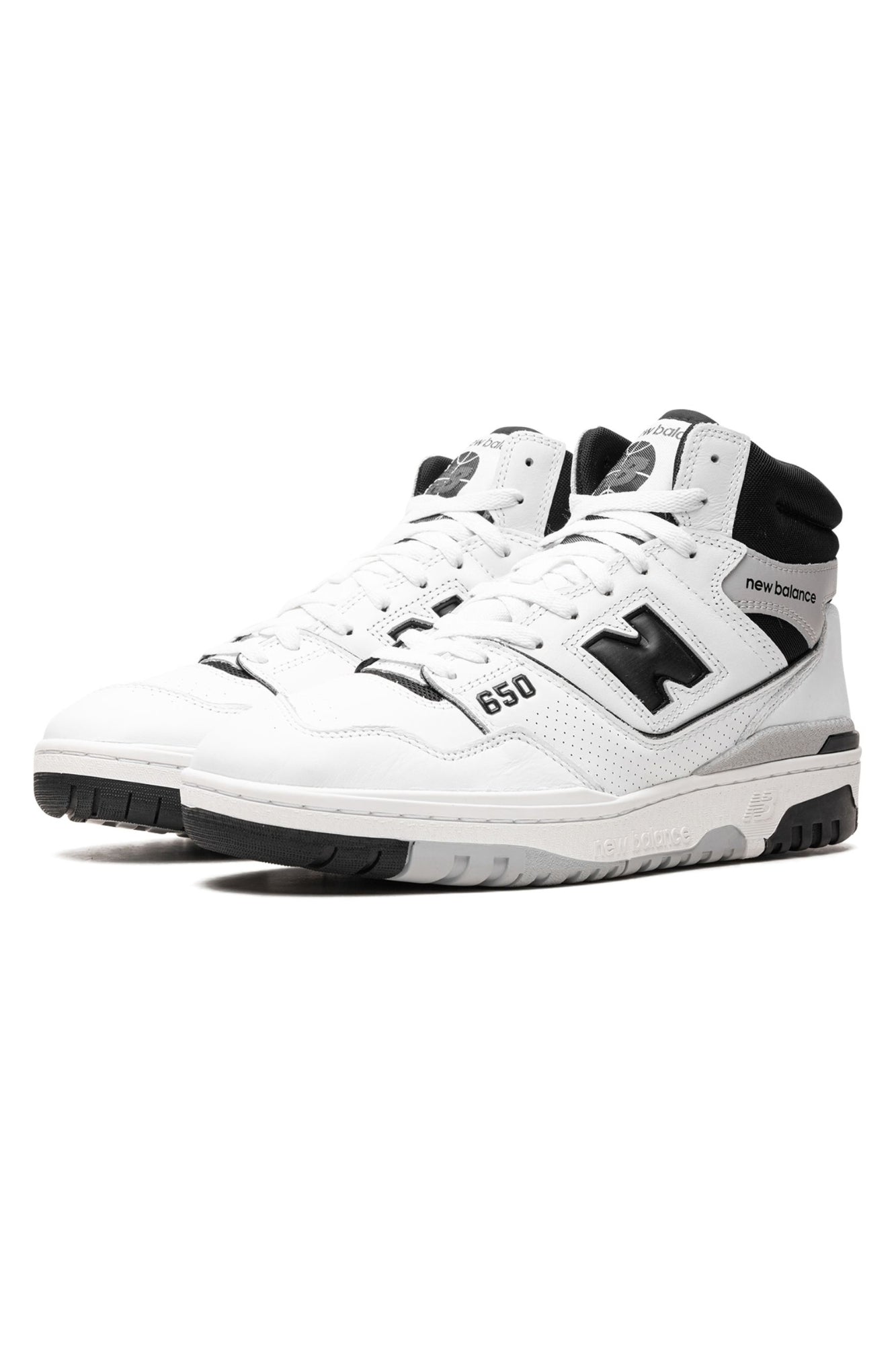 650 PERFORATED LEATHER AND MESH HIGH TOP SNEAKERS