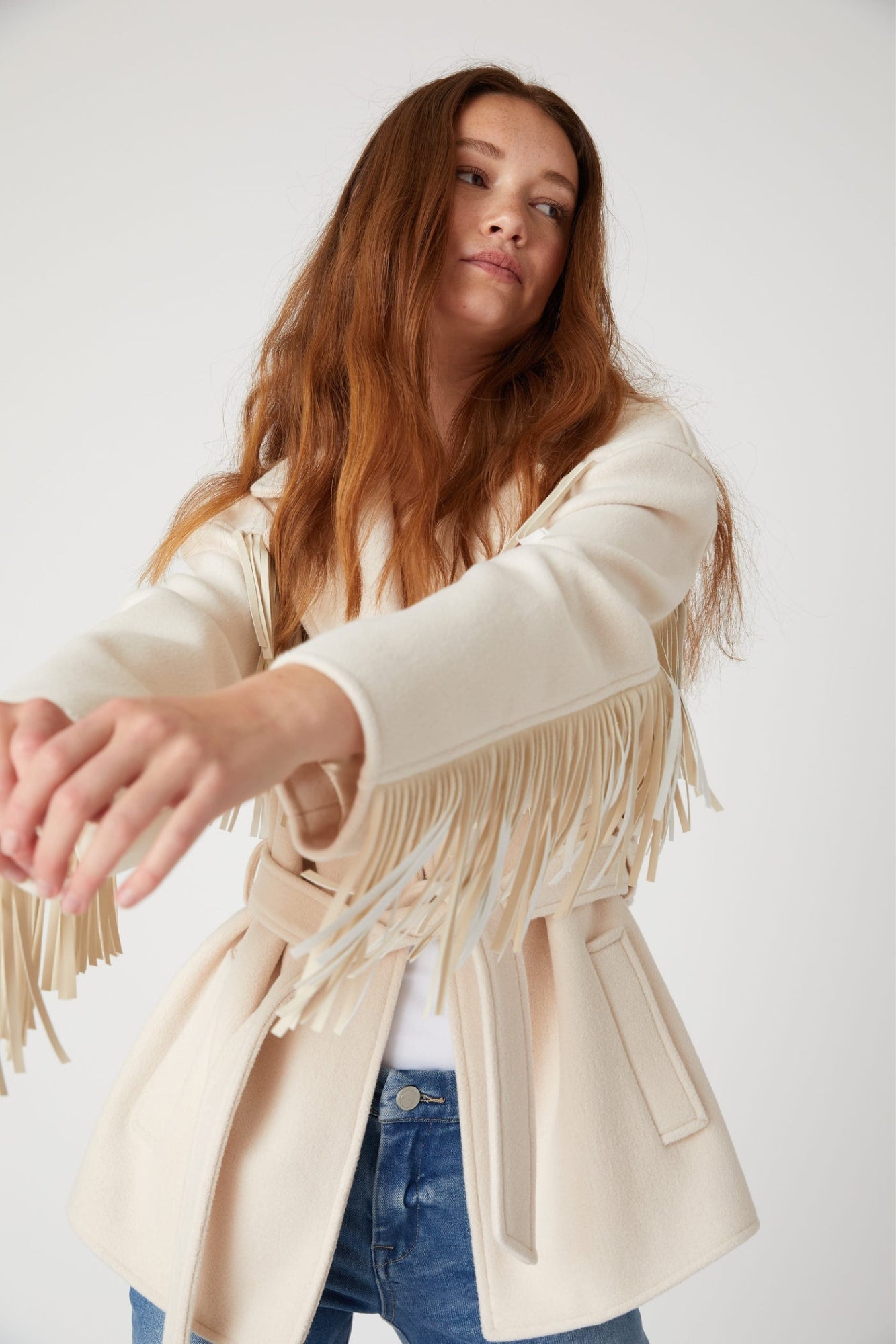 RODEO STAR OFF WHITE FAUX WOOL JACKET