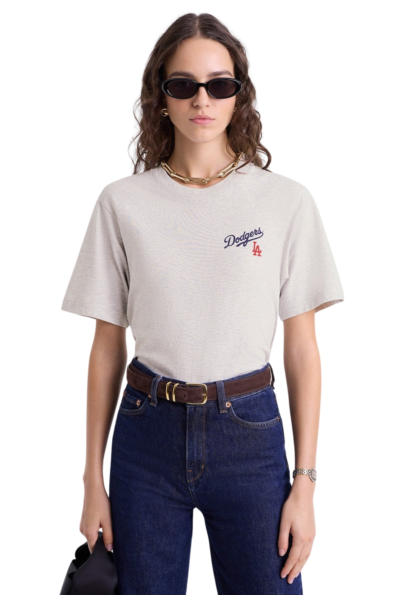 DODGERS SERIF HEATHER GRAY T-SHIRT