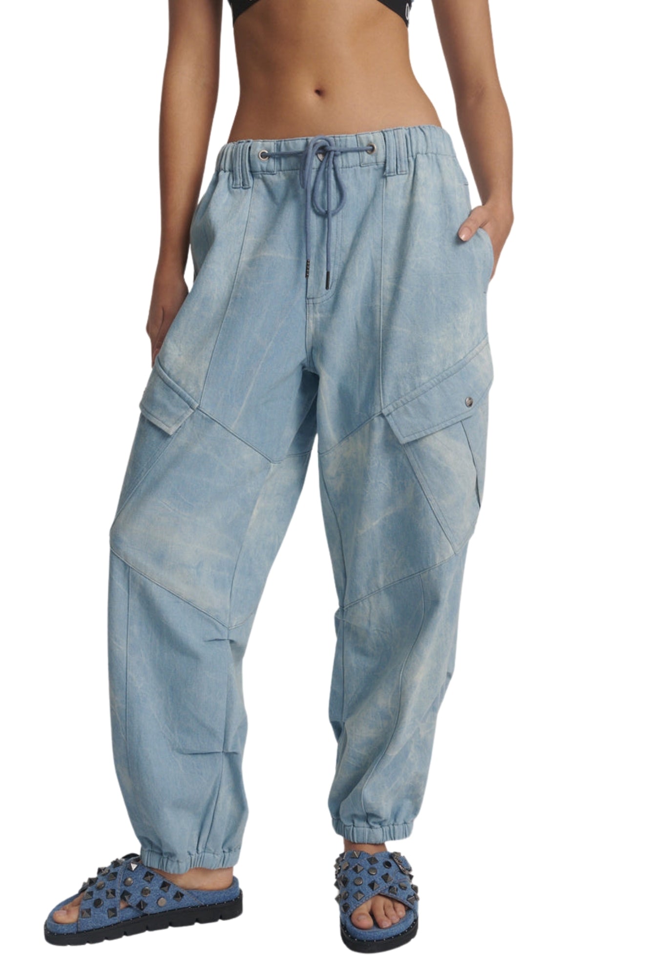 CLOUDY BLUE UTILITY DENIM FLIGHT FROTH PANTS