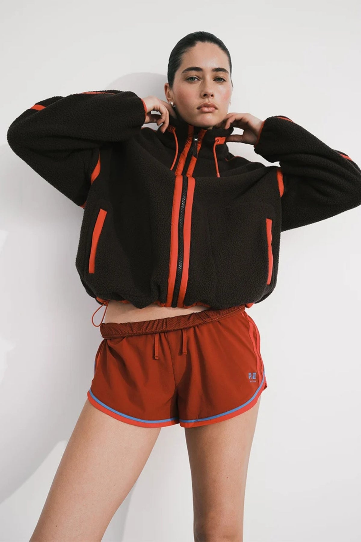 LENNON SHERPA JACKET IN DARK PLUM AND STRAWBERRY