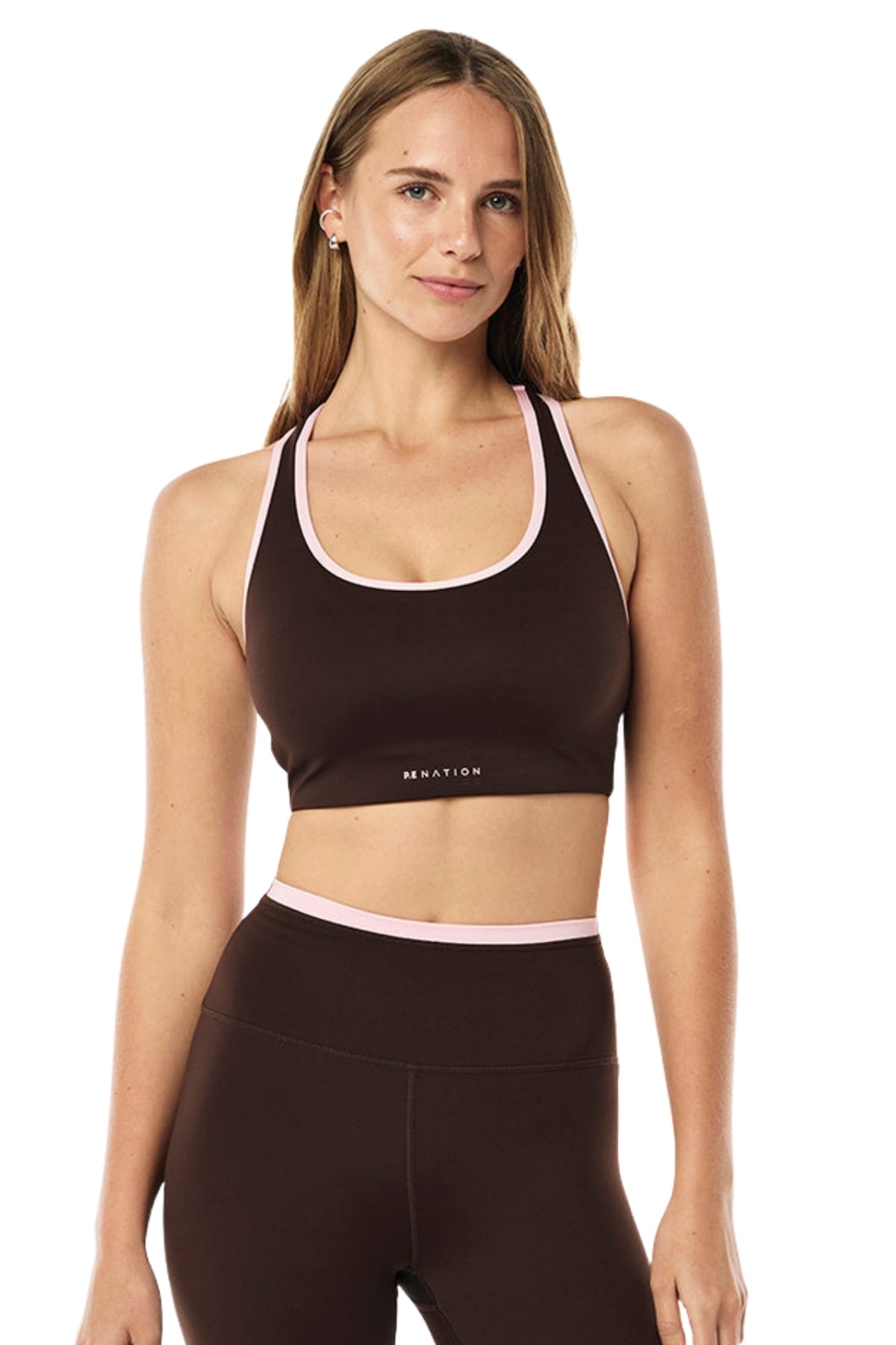 STELLAR ESPRESSO CHALK PINK SPORTS BRA