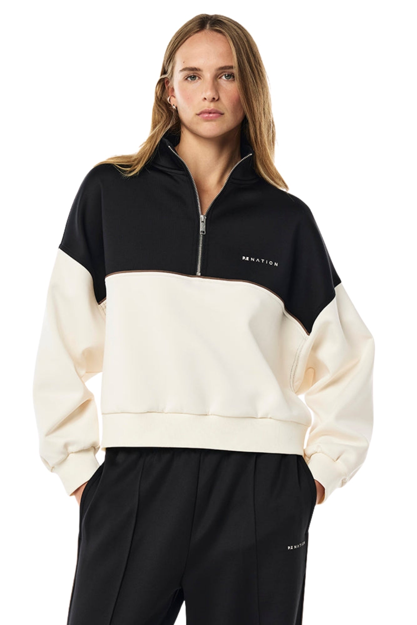 BOUNDLESS WHISPER WHITE CREAM ZIP NECK