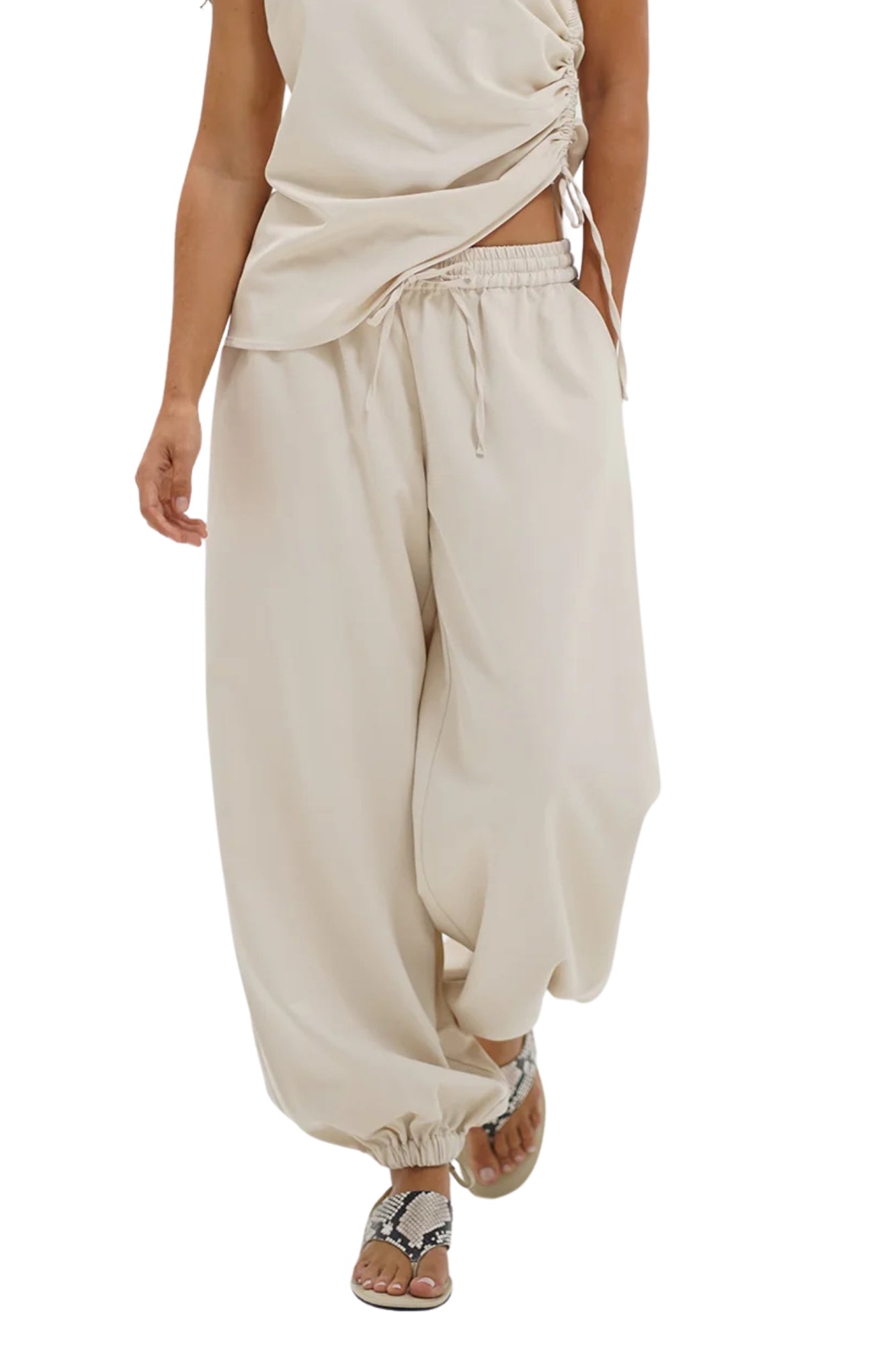 MILANO PANT IN CANVAS CREAM