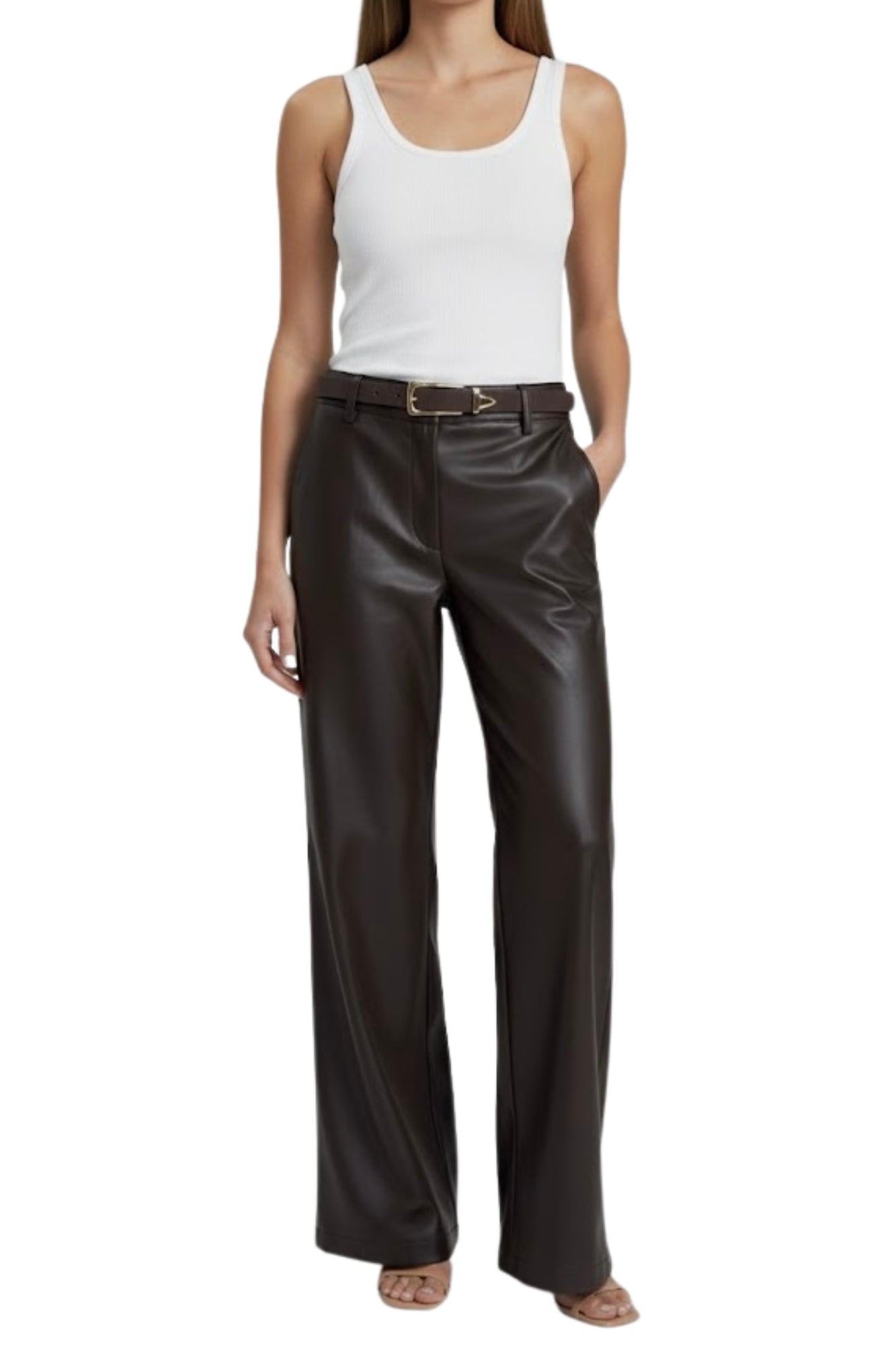 AVERI PU CHOCOLATE PANTS