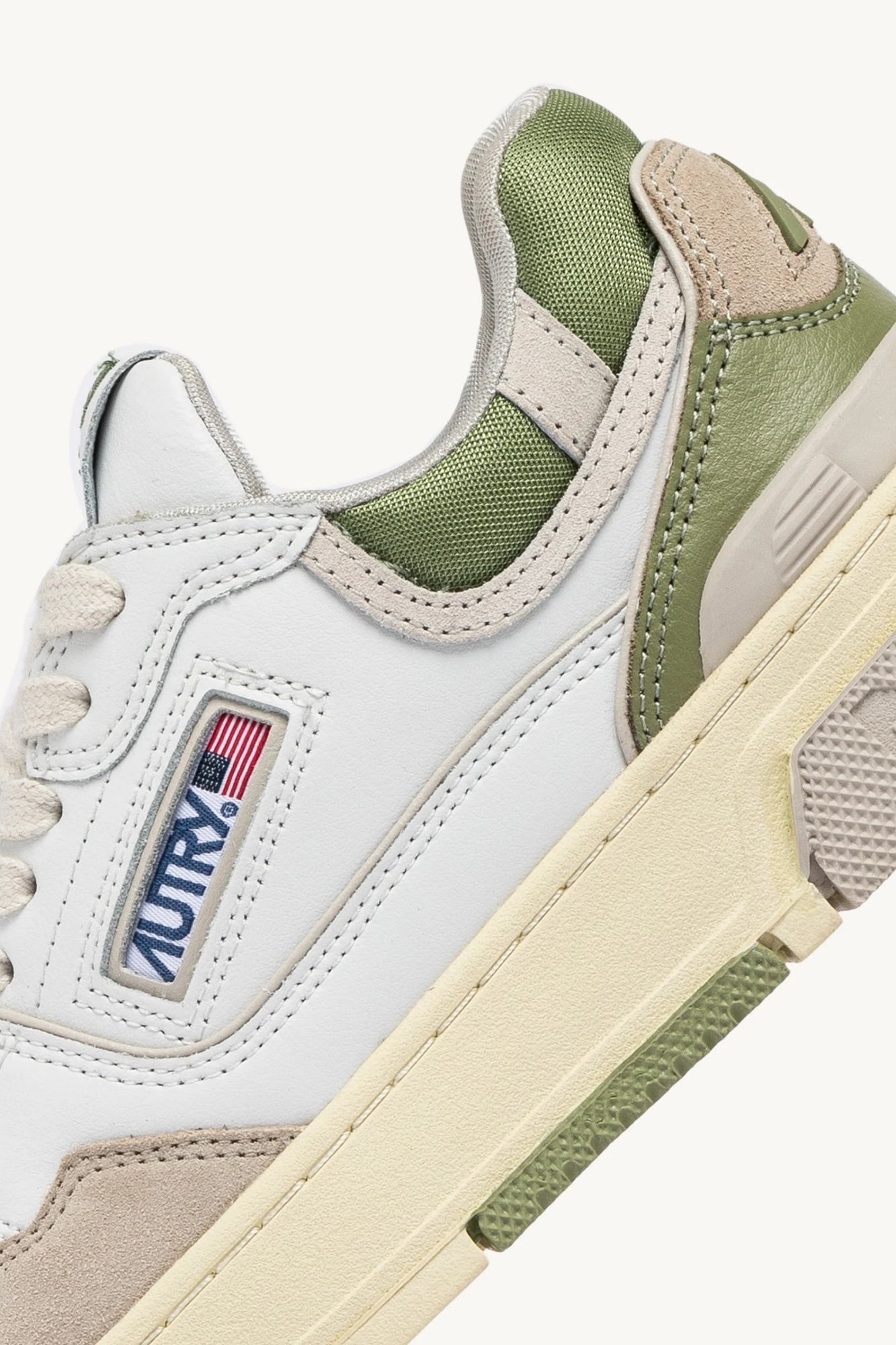 CLC LOW SNEAKERS IN WHITE, GRAY AND GREEN LEATHERUS