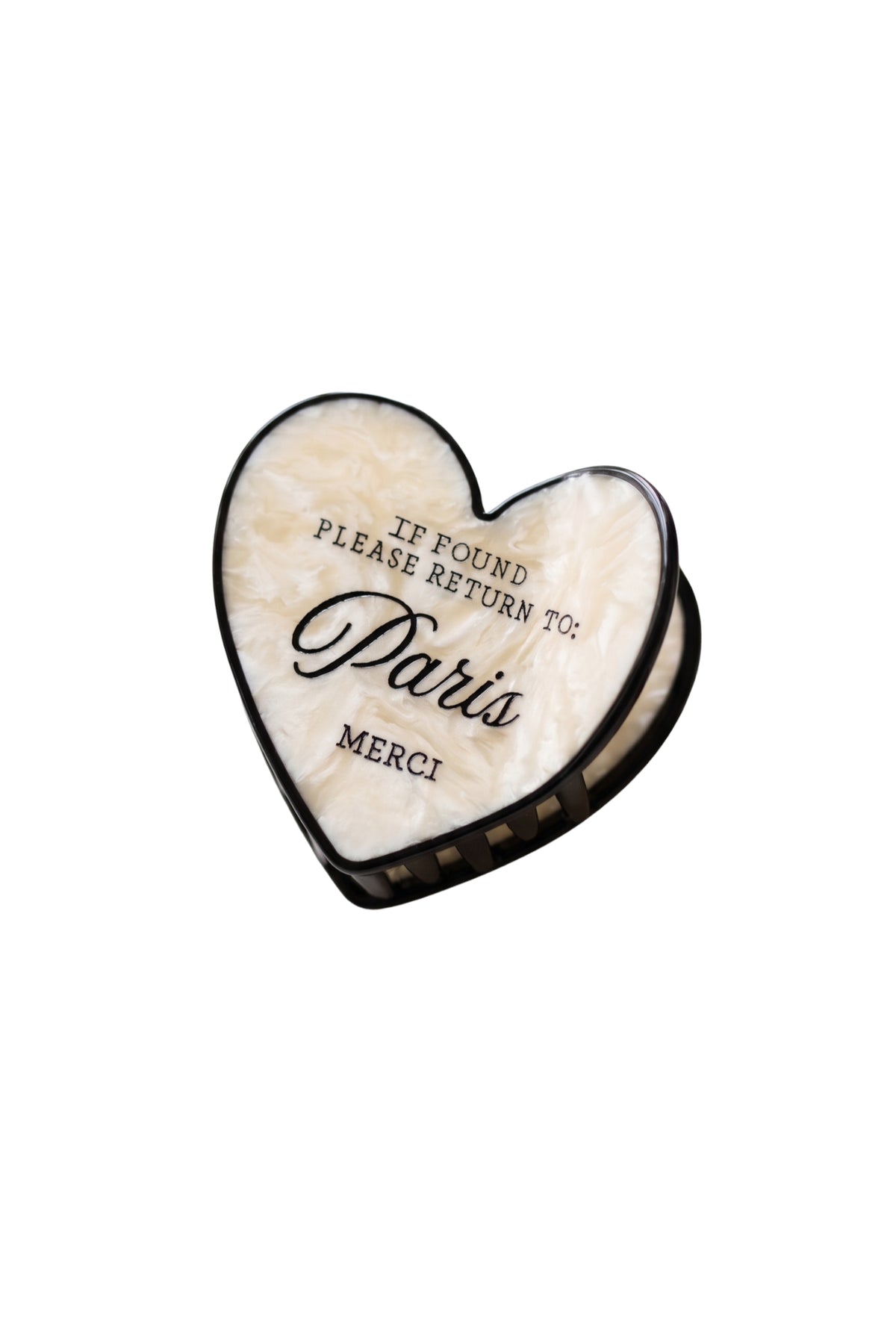 HAND PAINTED PLEASE RETURN TO PARIS CLAW HAIR CLIP