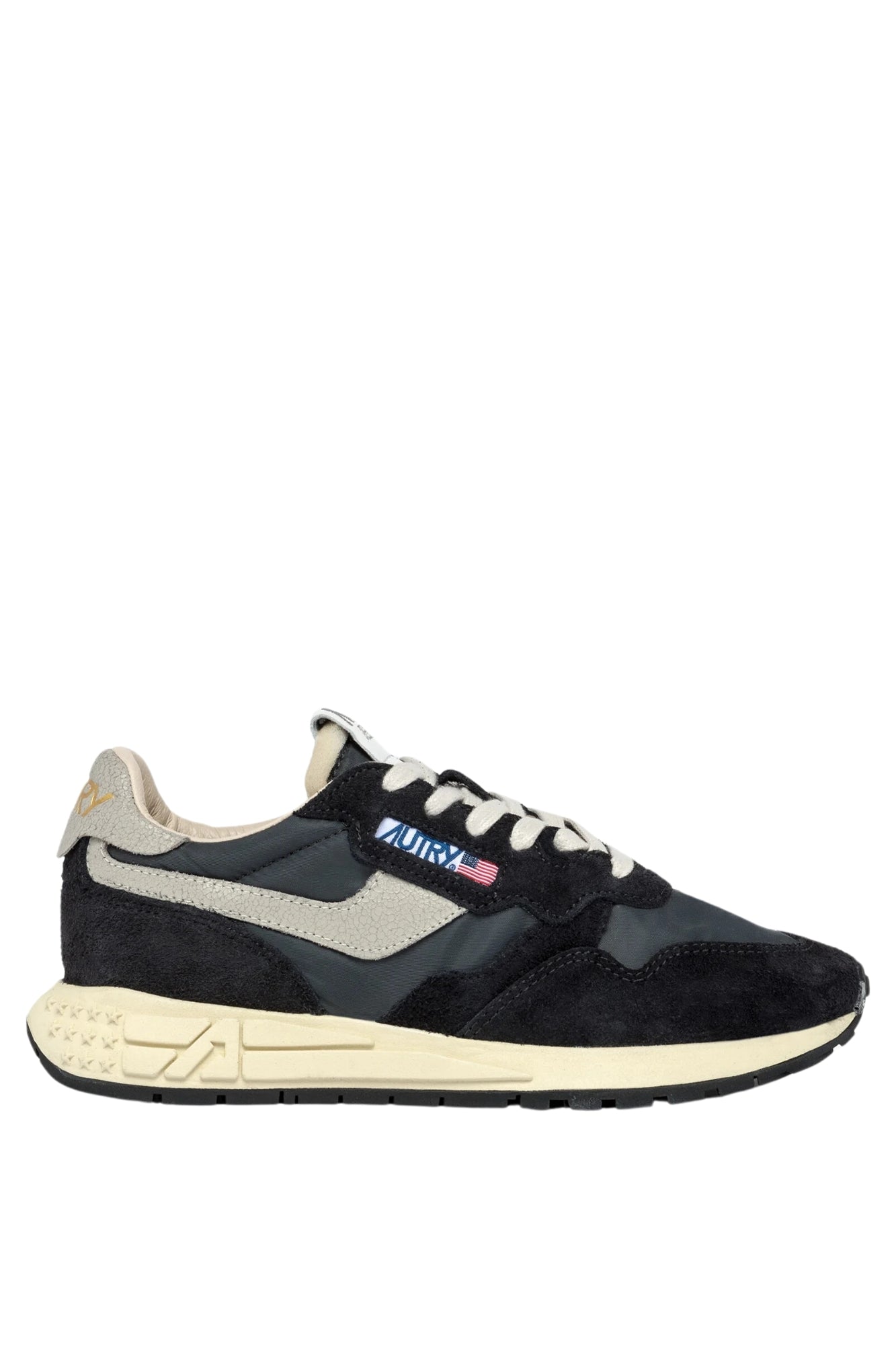 REELWIND LOW SNEAKERS IN BLACK NYLON AND SUEDE