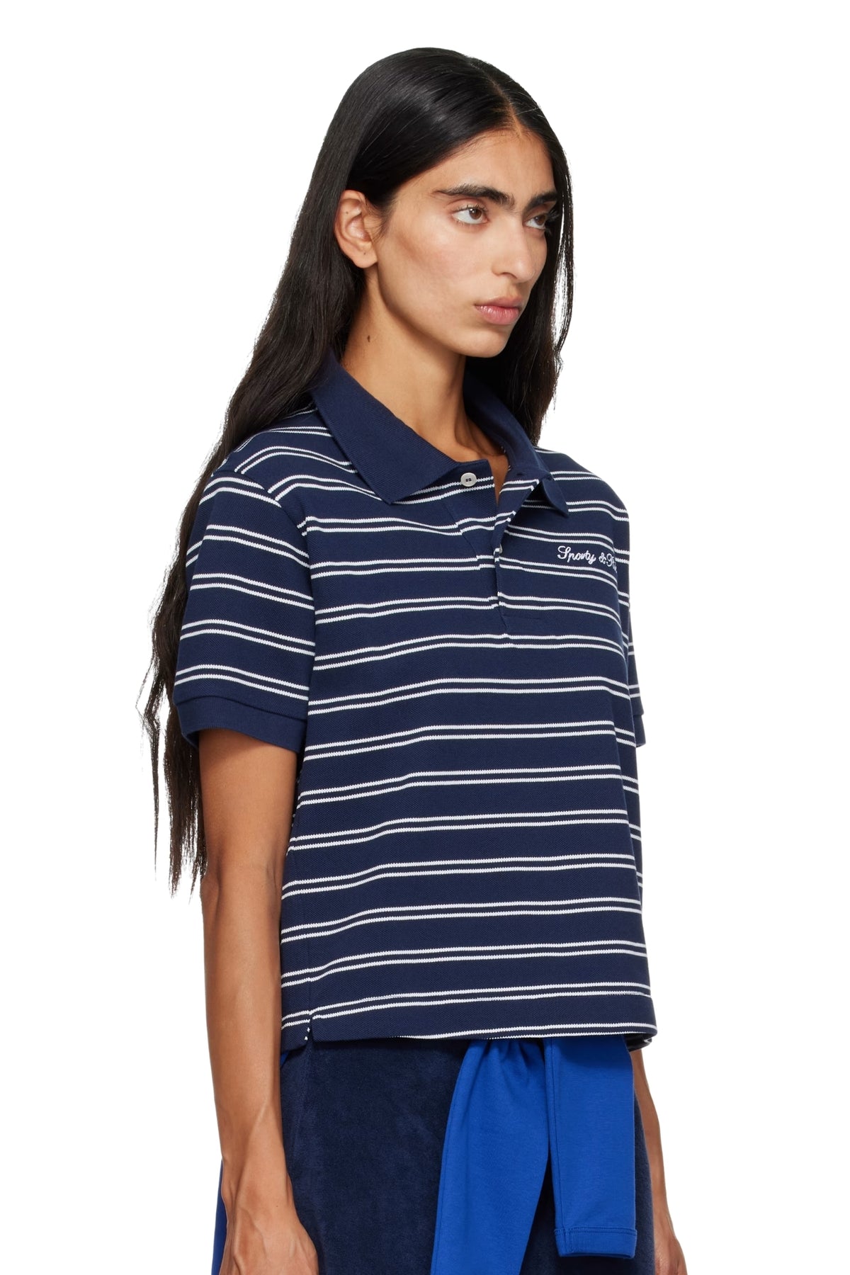 SIGNATURE LOGO POLO IN DARK NAVY AND WHITE