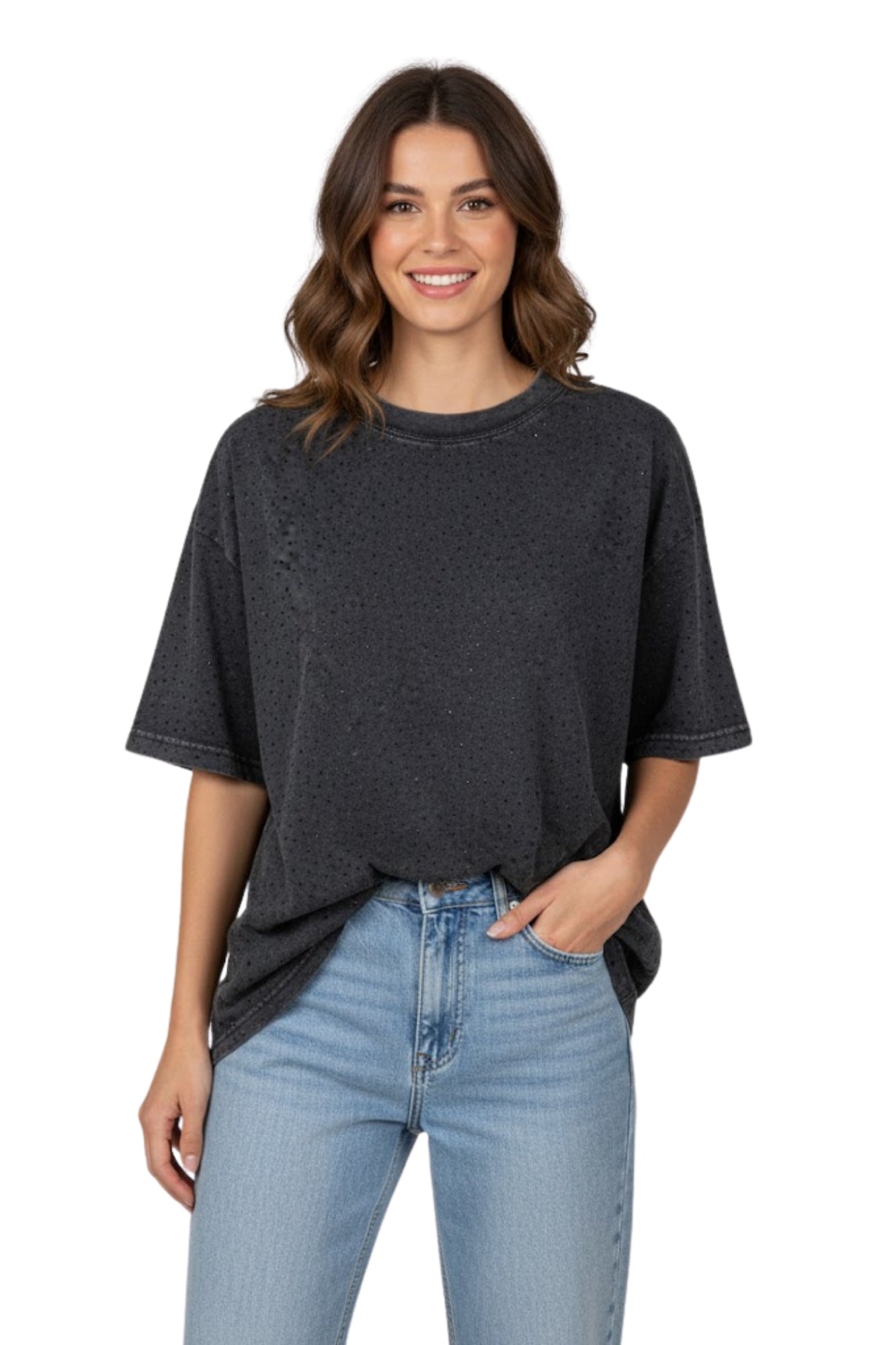 RHINESTONE BLACK TOP