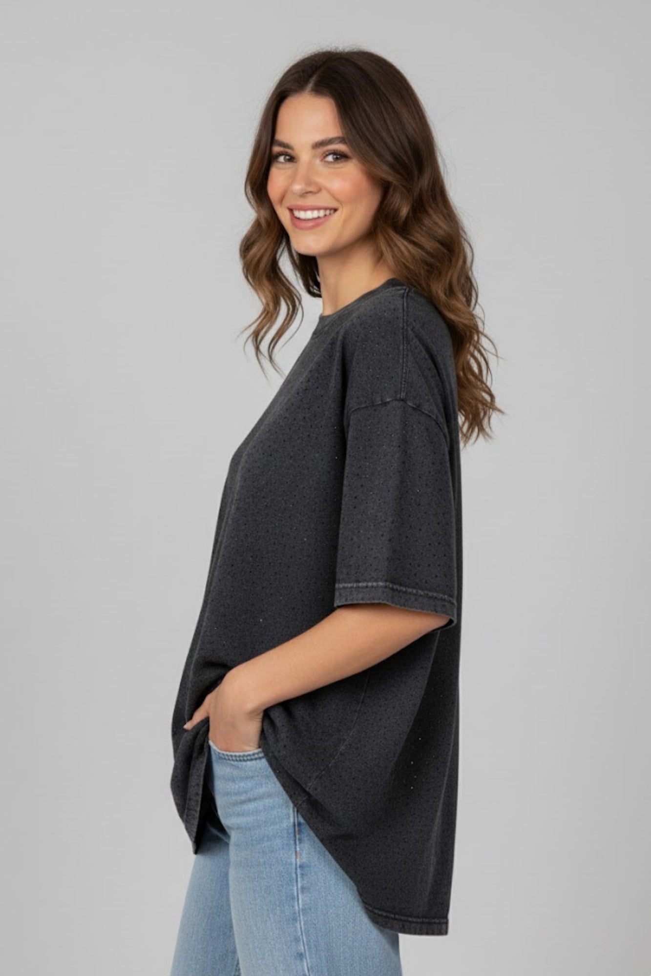 RHINESTONE BLACK TOP