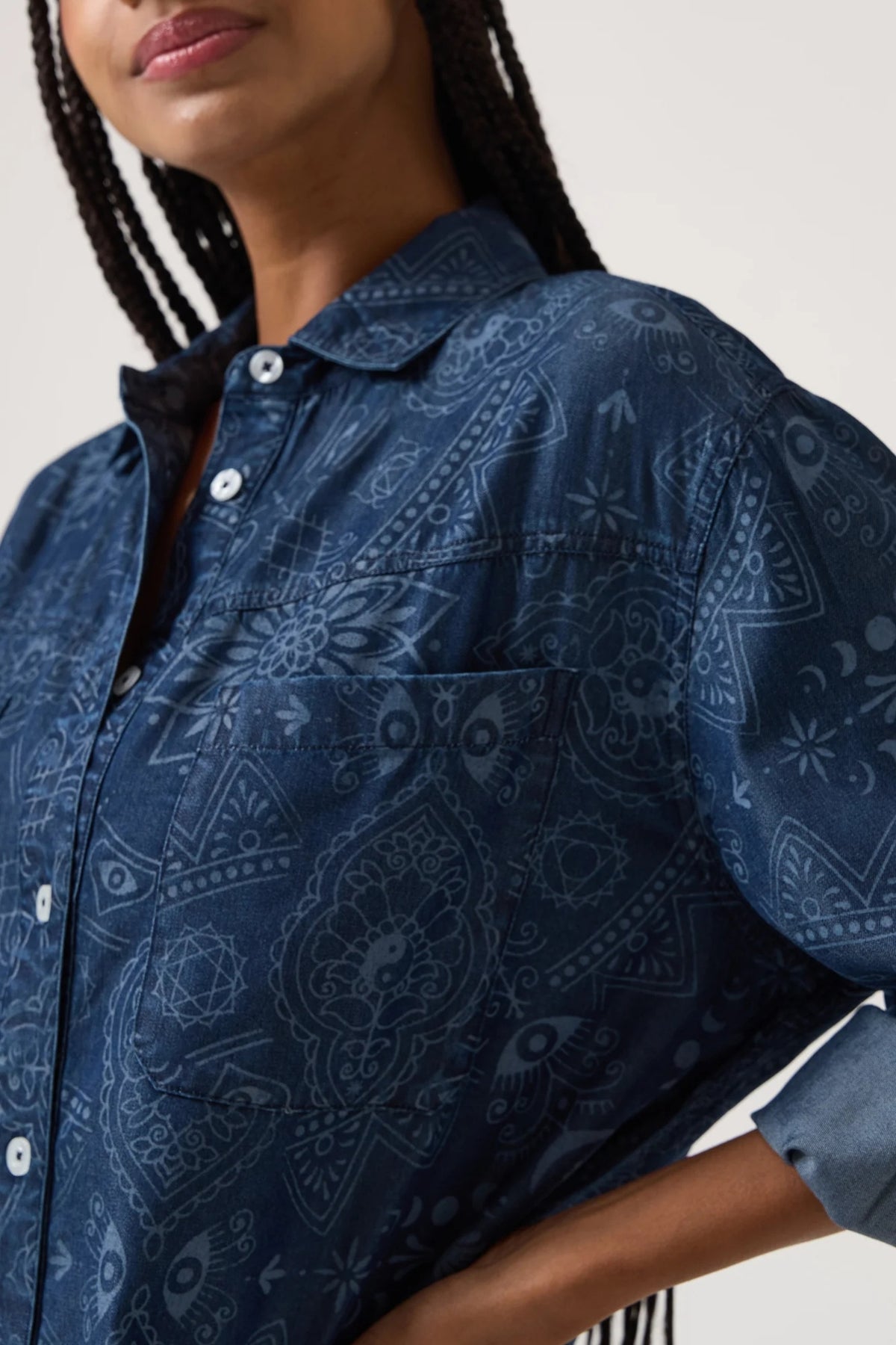 MANDALA SPIRIT HAVEN SHIRT IN INDIGO