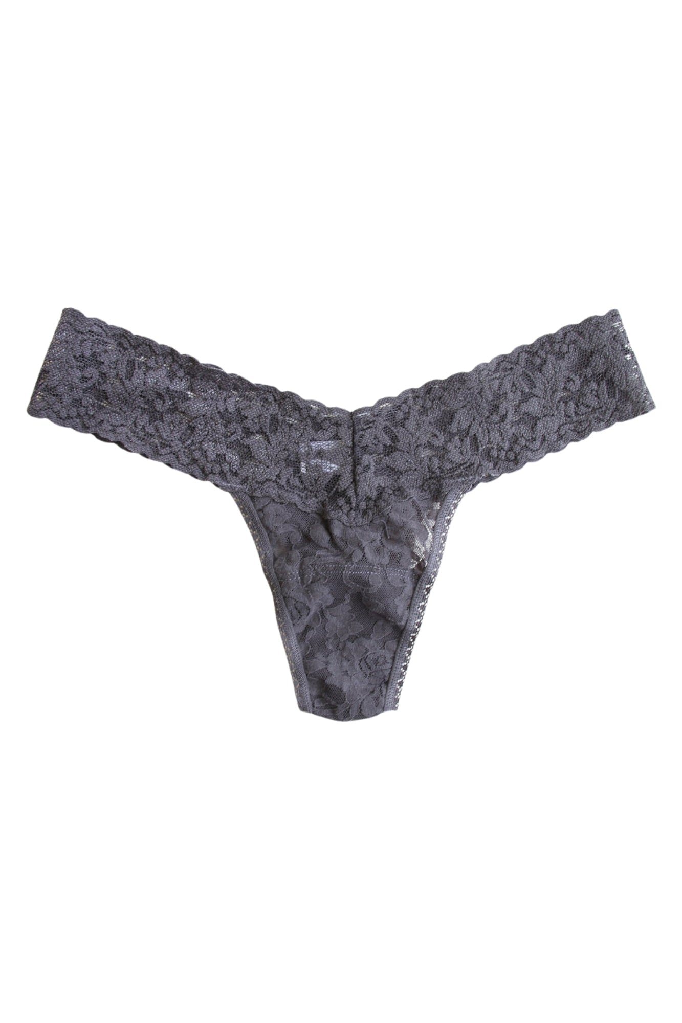 GRANITE GREY SIGNATURE LACE LOWRISE THONG WRAPPED