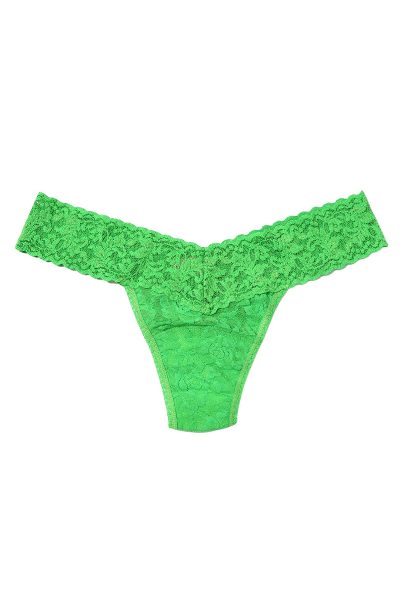 FOUR LEAF CLOVER GREEN SIGNATURE LACE LOWRISE THONG WRAPPED