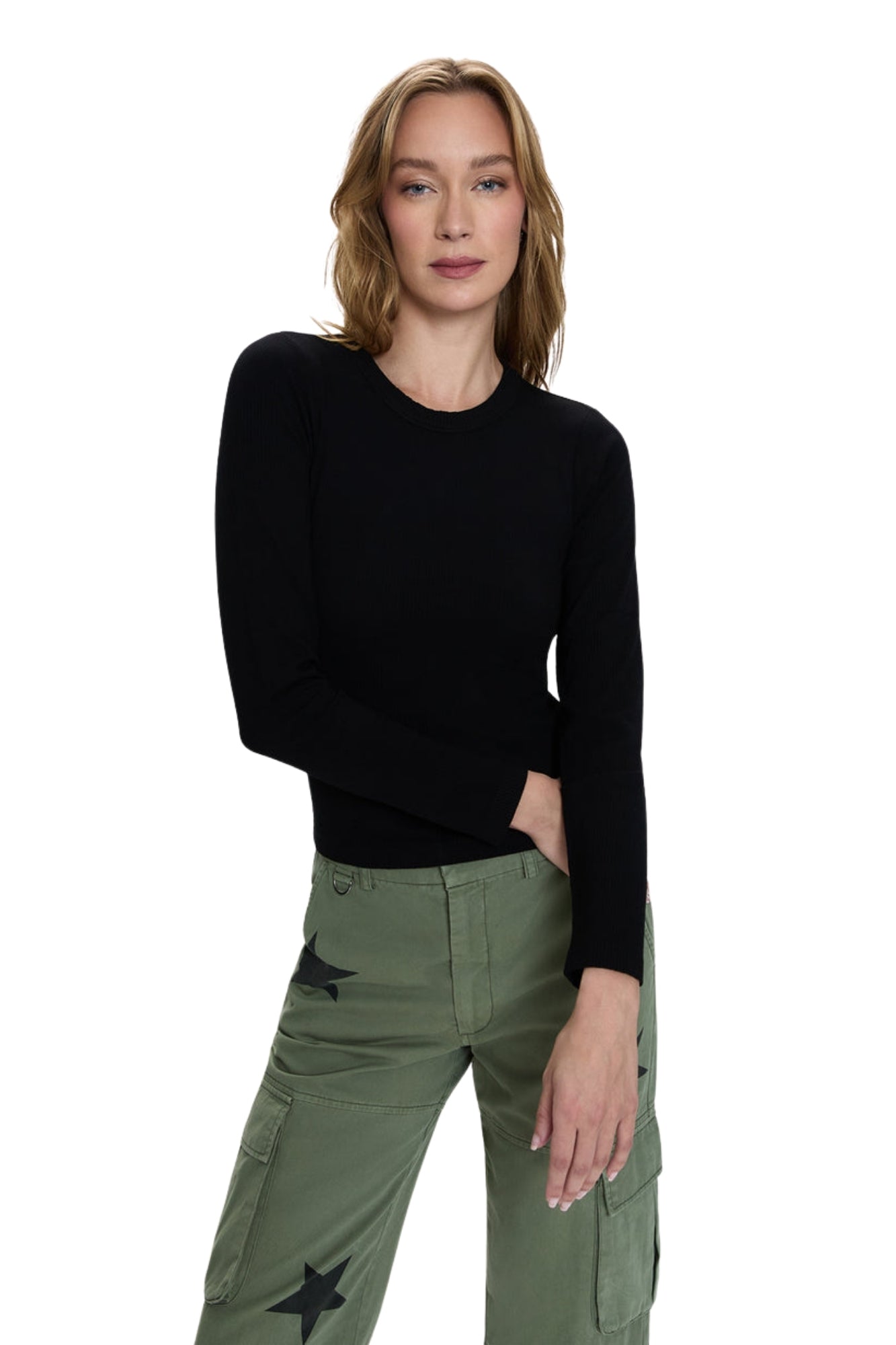 BAILEY LONG SLEEVE NOIR CROP TOP