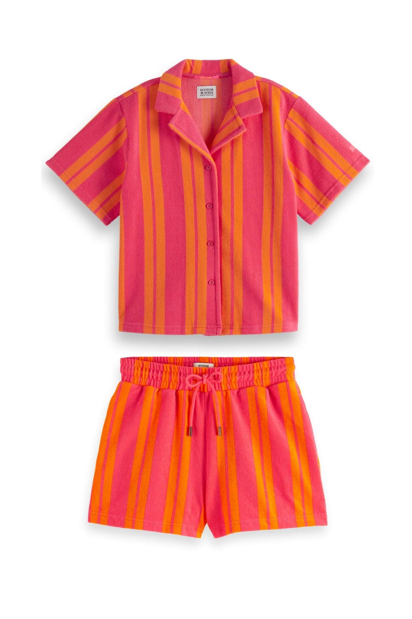 TOWELLING ELECTRIC PINK SET
