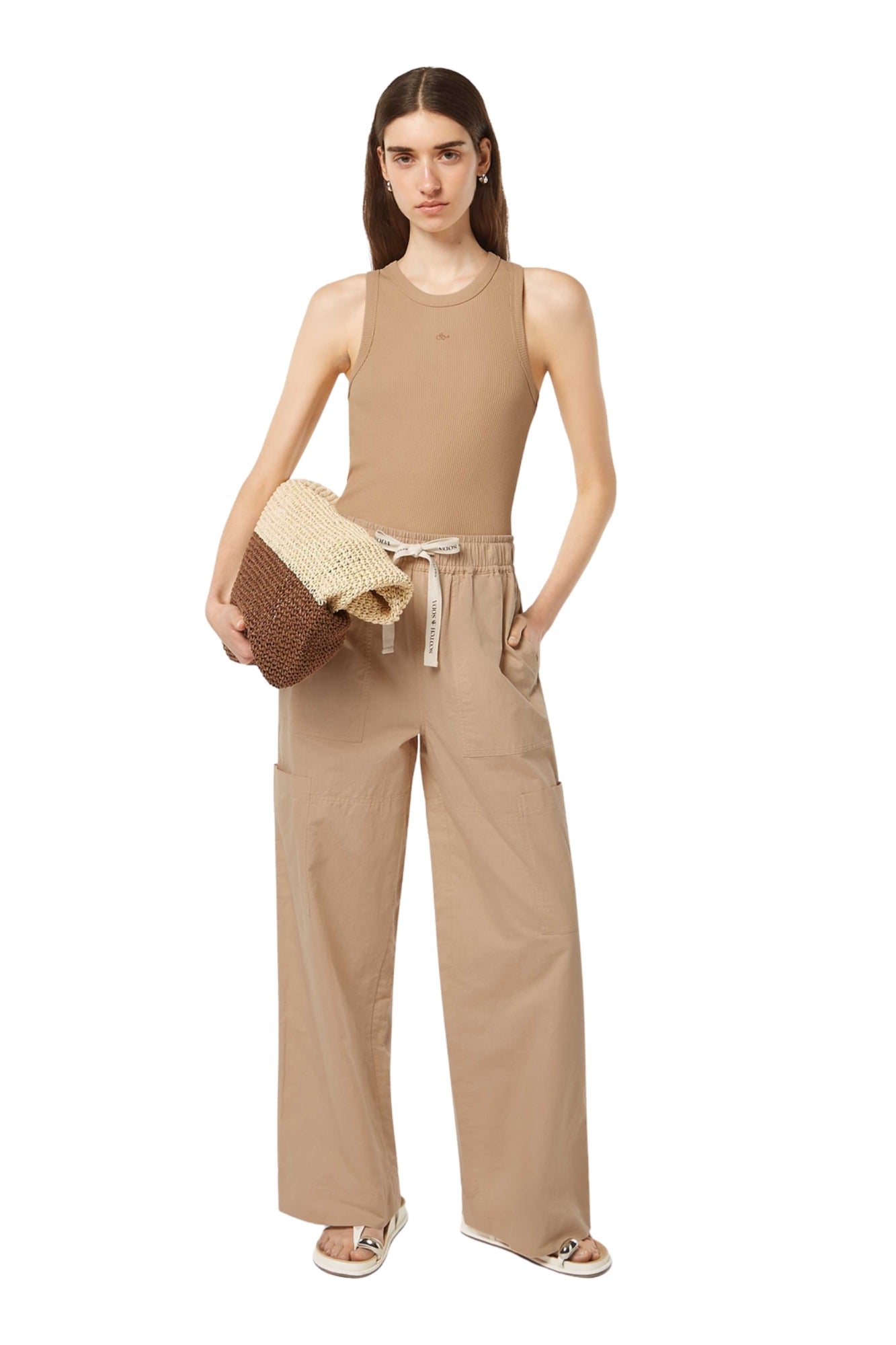 NOA HIGH RISE WIDE LEG PULL ON SOFT CAMEL