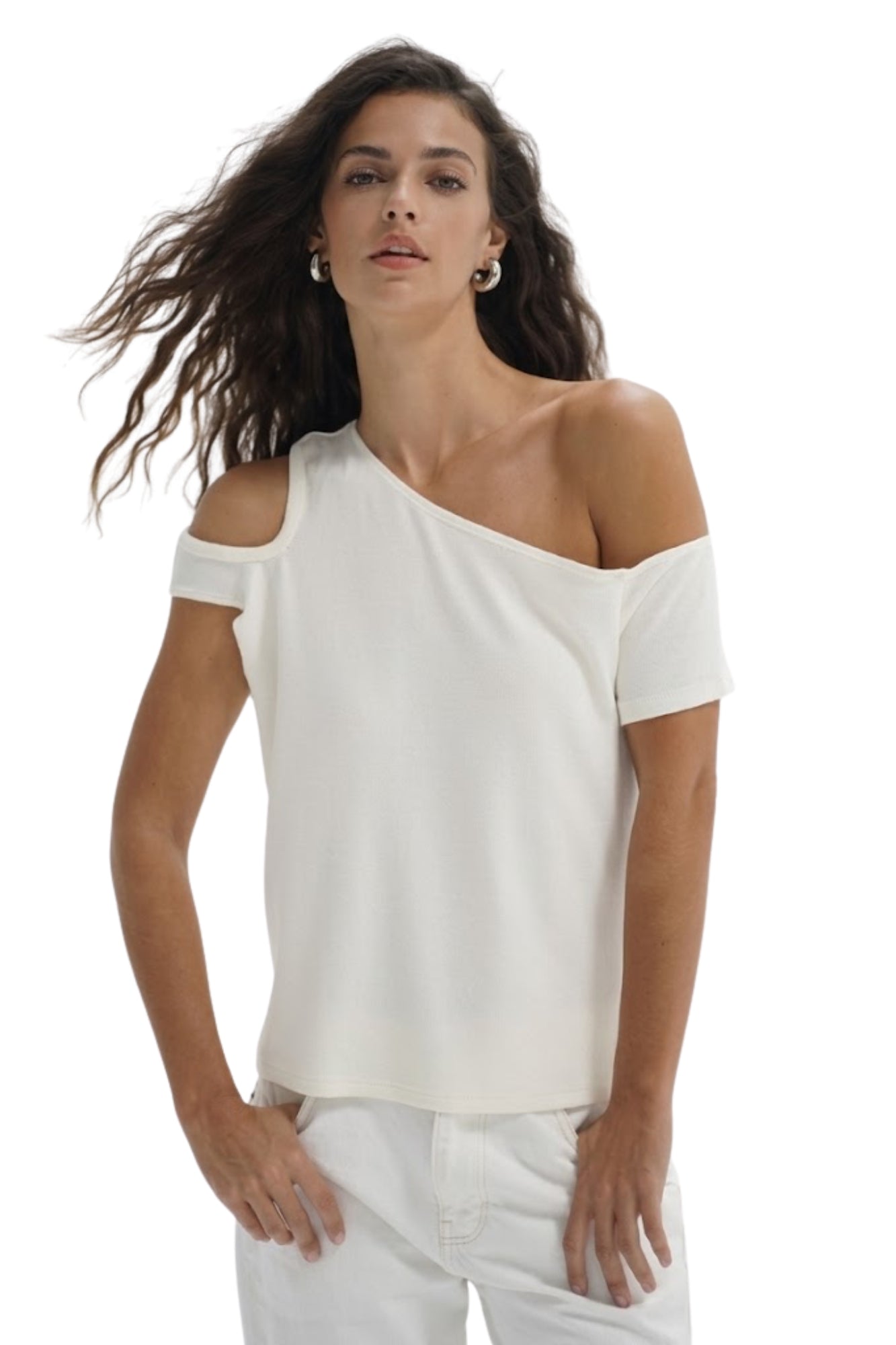 DAWKINS CUT OUT TOP IN SOFT IVORY