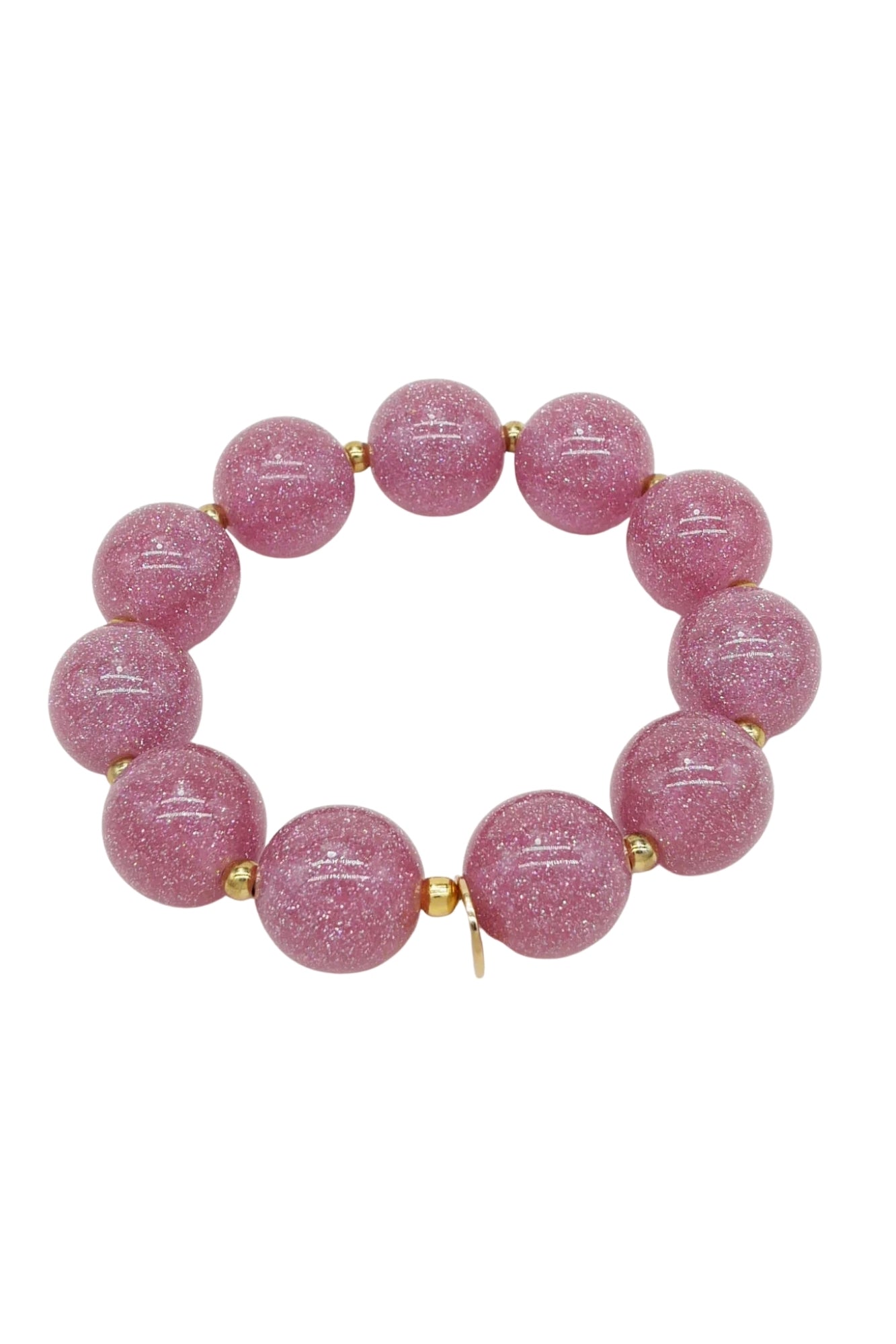 BICHOU GLITTERY PINK CIRCLES HAIR TIE