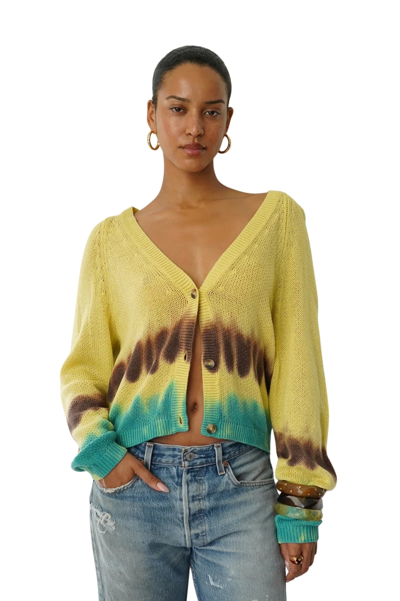 GEENA TYE DYE CARDIGAN IN ATLAS