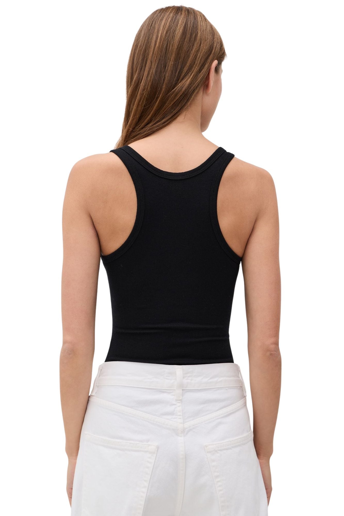 MARIA RIB TANK THONG BODYSUIT IN BLACK