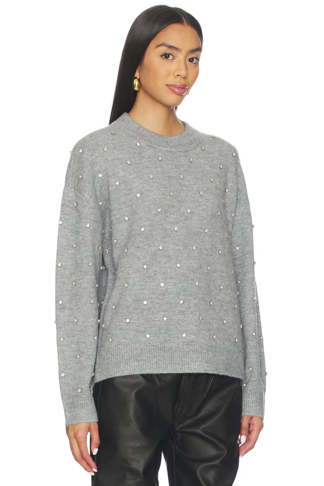 AURA RELAXED CHARCOAL ECREW NECK  SWEATER