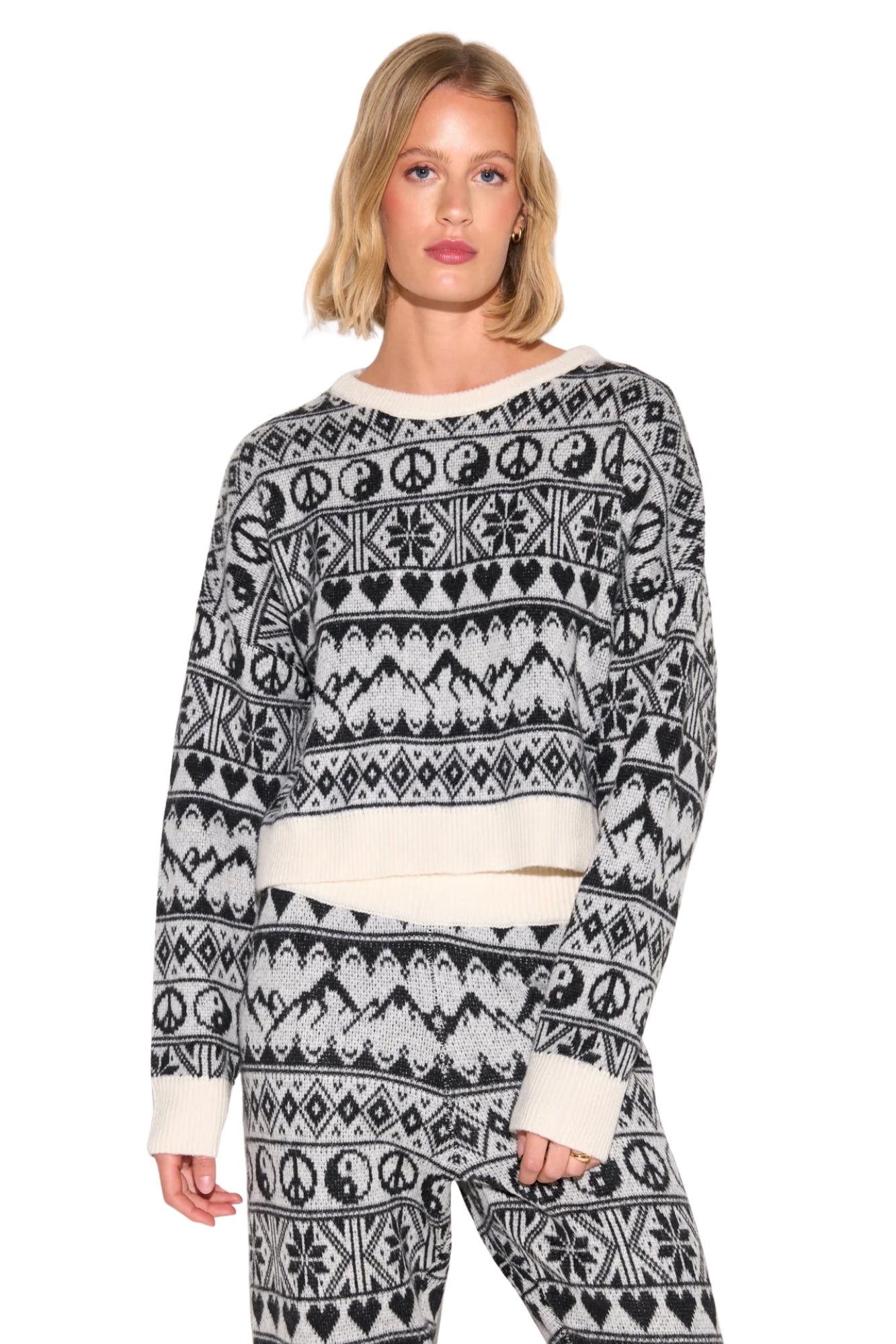 ICON FAIRISLE DIAMOND SWEATER WINTER WHITE